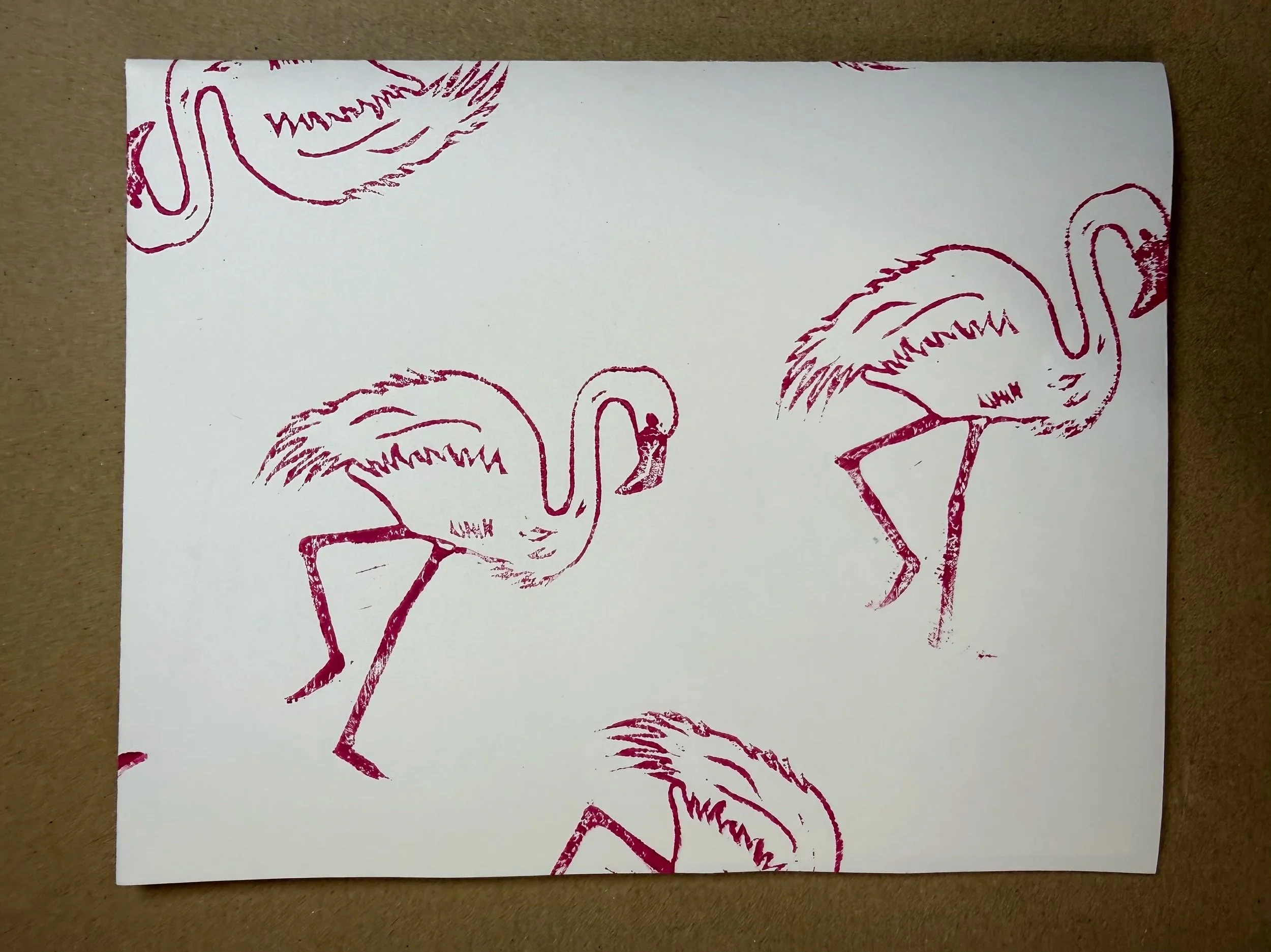Flamingo Gift wrap, wrapping paper, handprinted, luxury, gift wrap