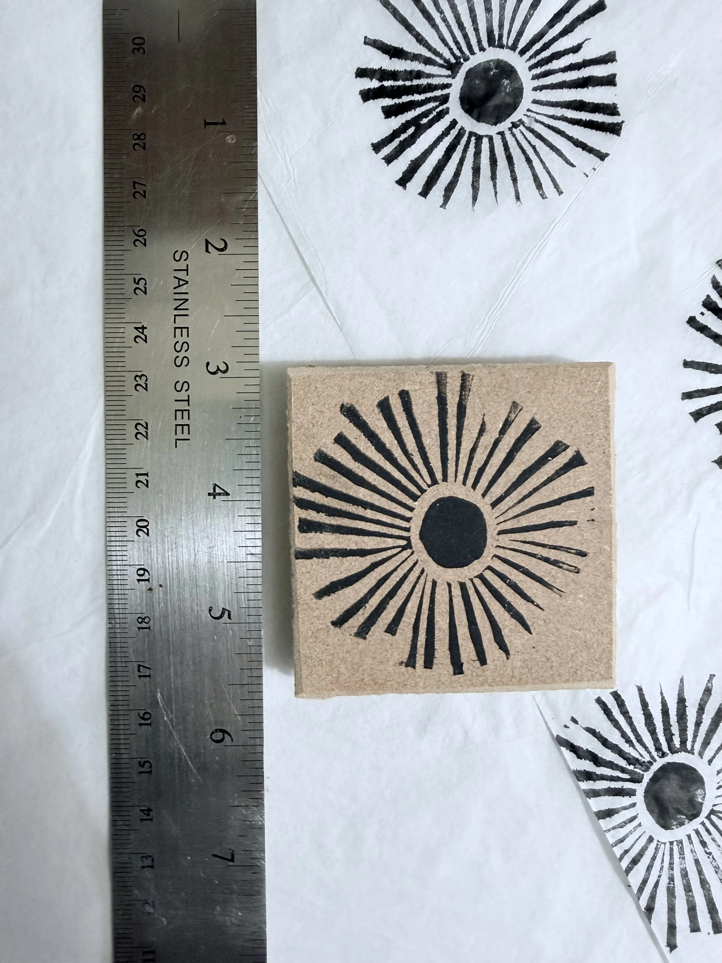 sun | rubber stamps | lino stamps | mounted | unmounted