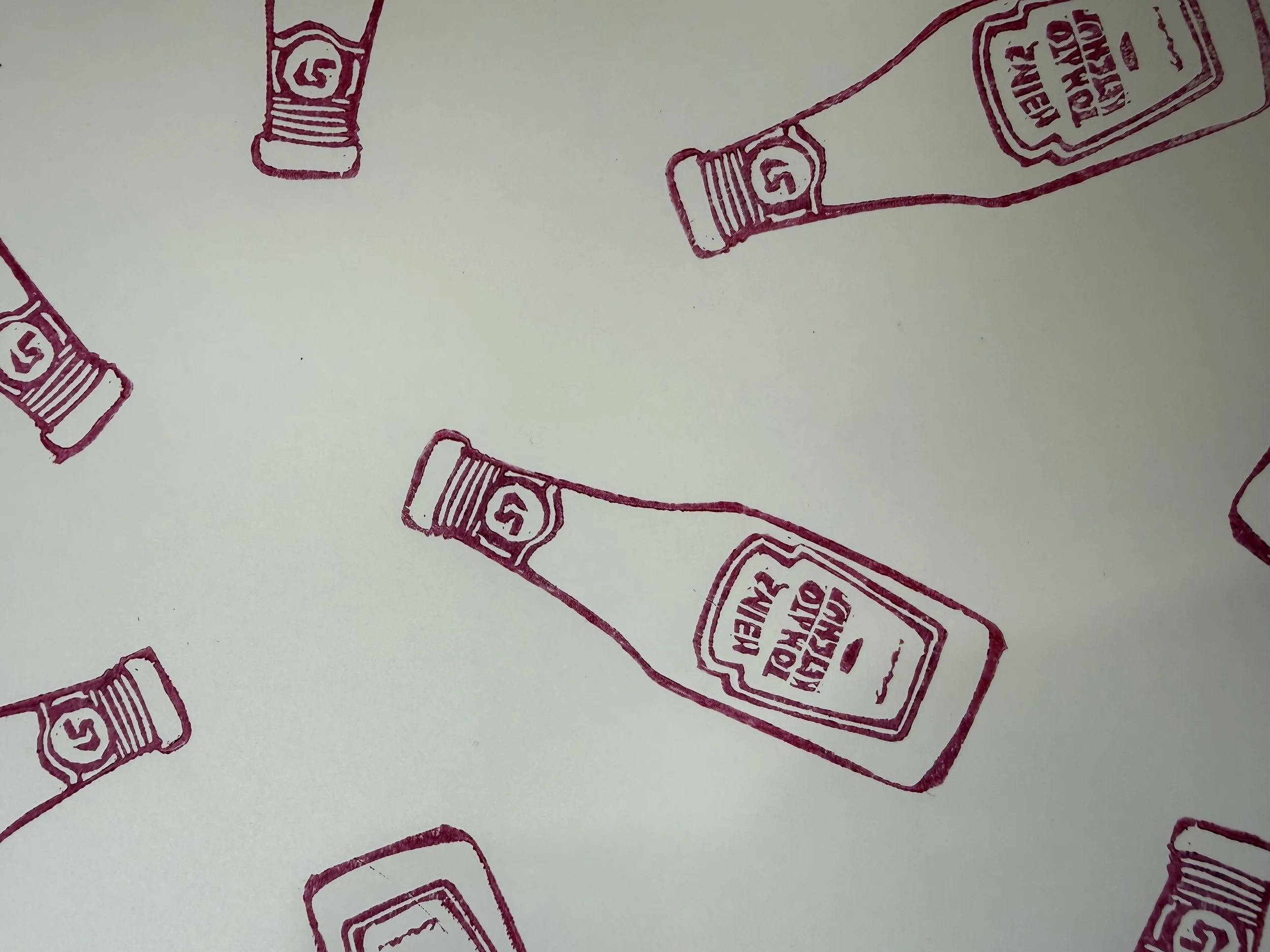 Ketchup Gift wrap, wrapping paper, handprinted