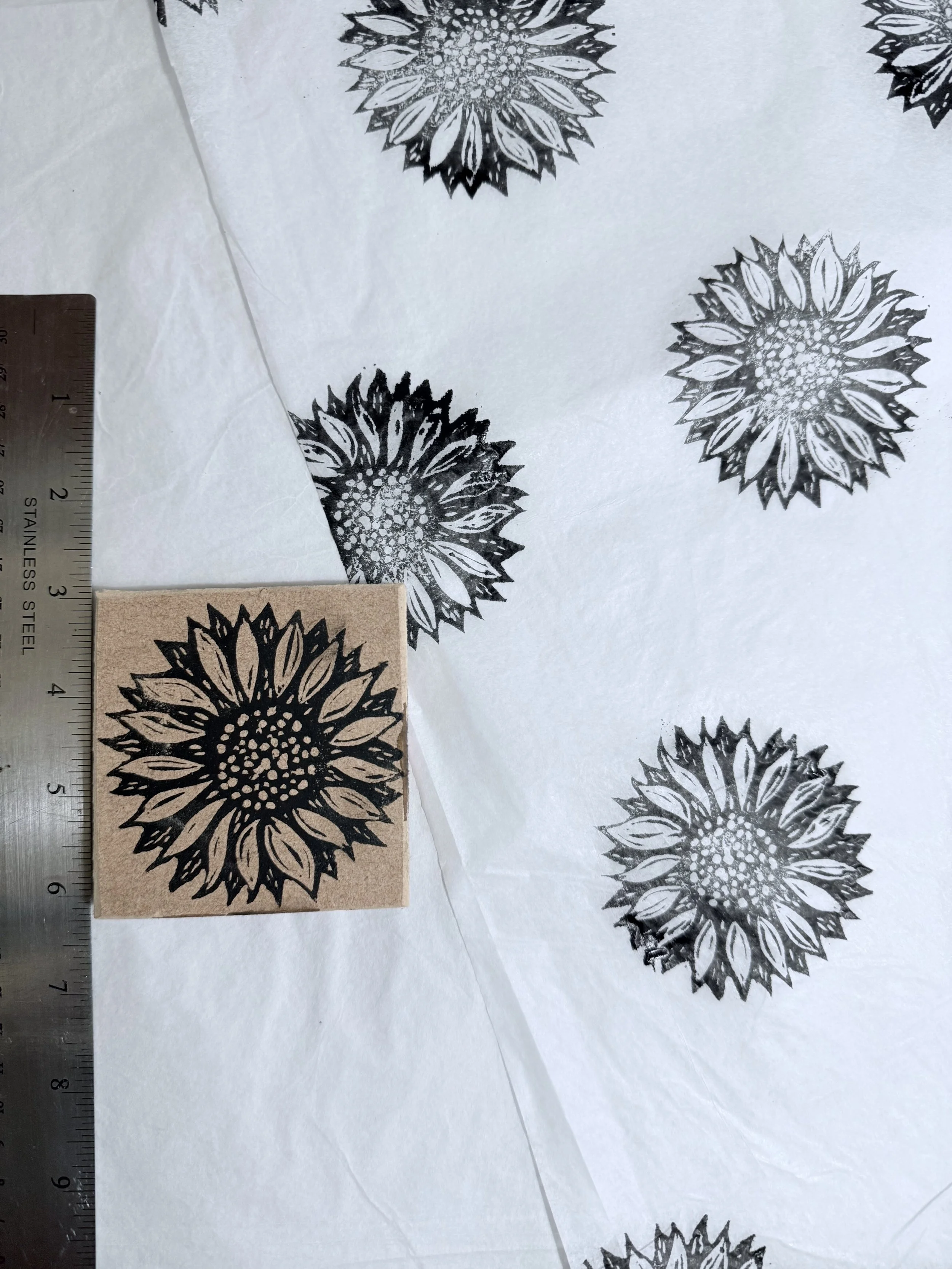 sunflower | rubber stamps | lino stamps | mounted | unmounted