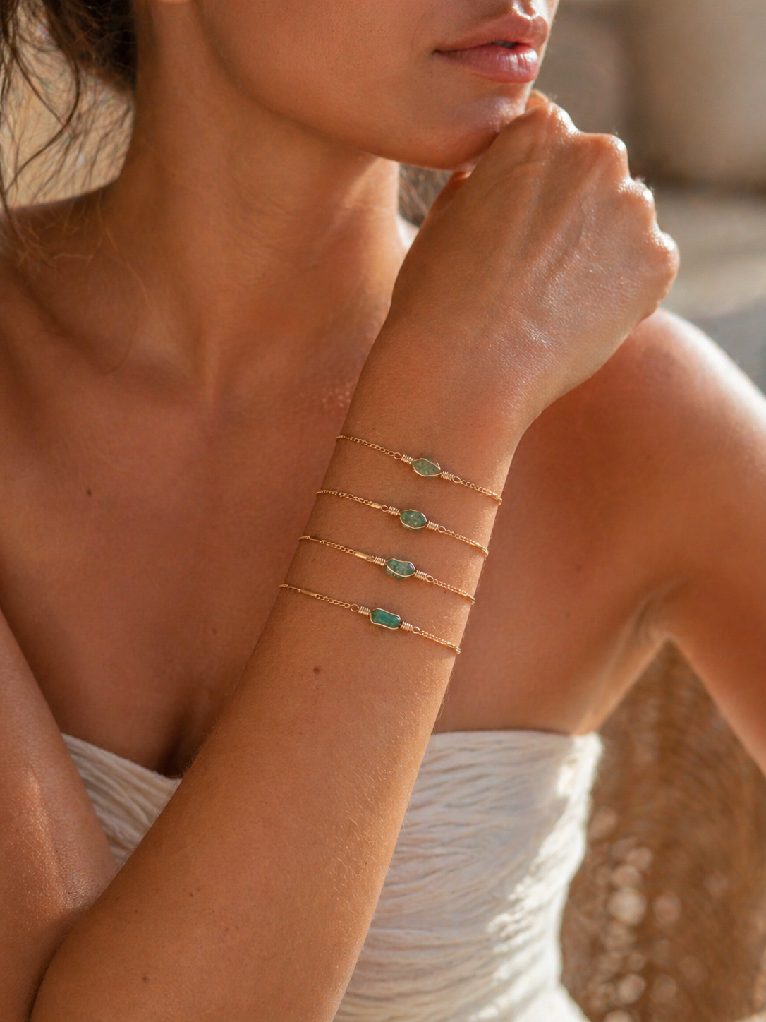 Luma Verde Dainty Tube Bracelet 