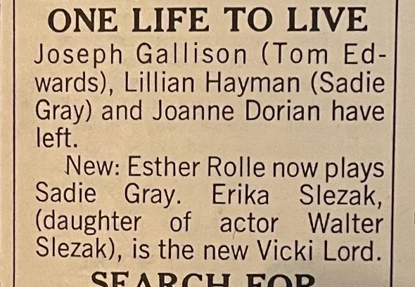 1971 Erika Slezak Makes Legendary Debut 