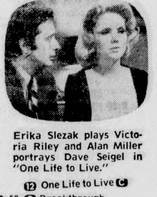 1972 Erika Slezak plays Victoria Lord