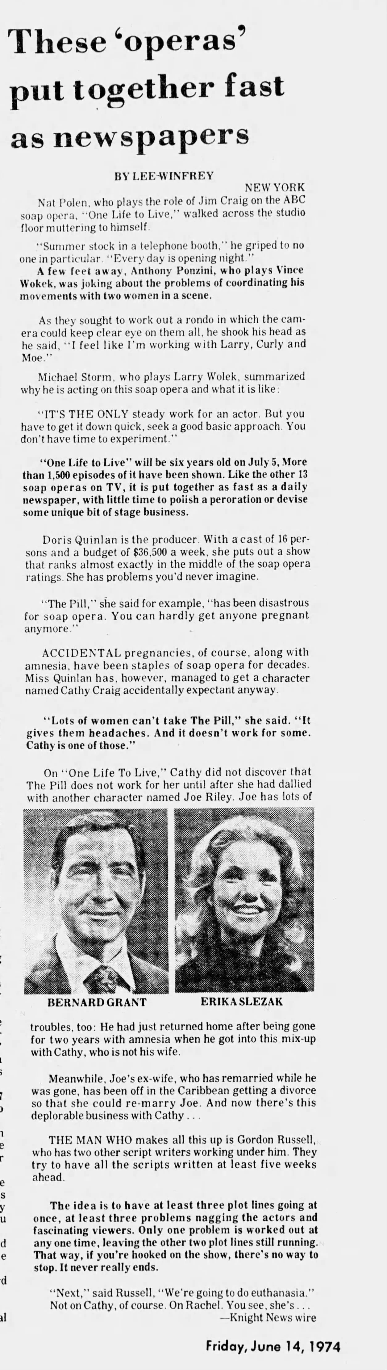 1974 These ‘Operas’ Put Together Fast