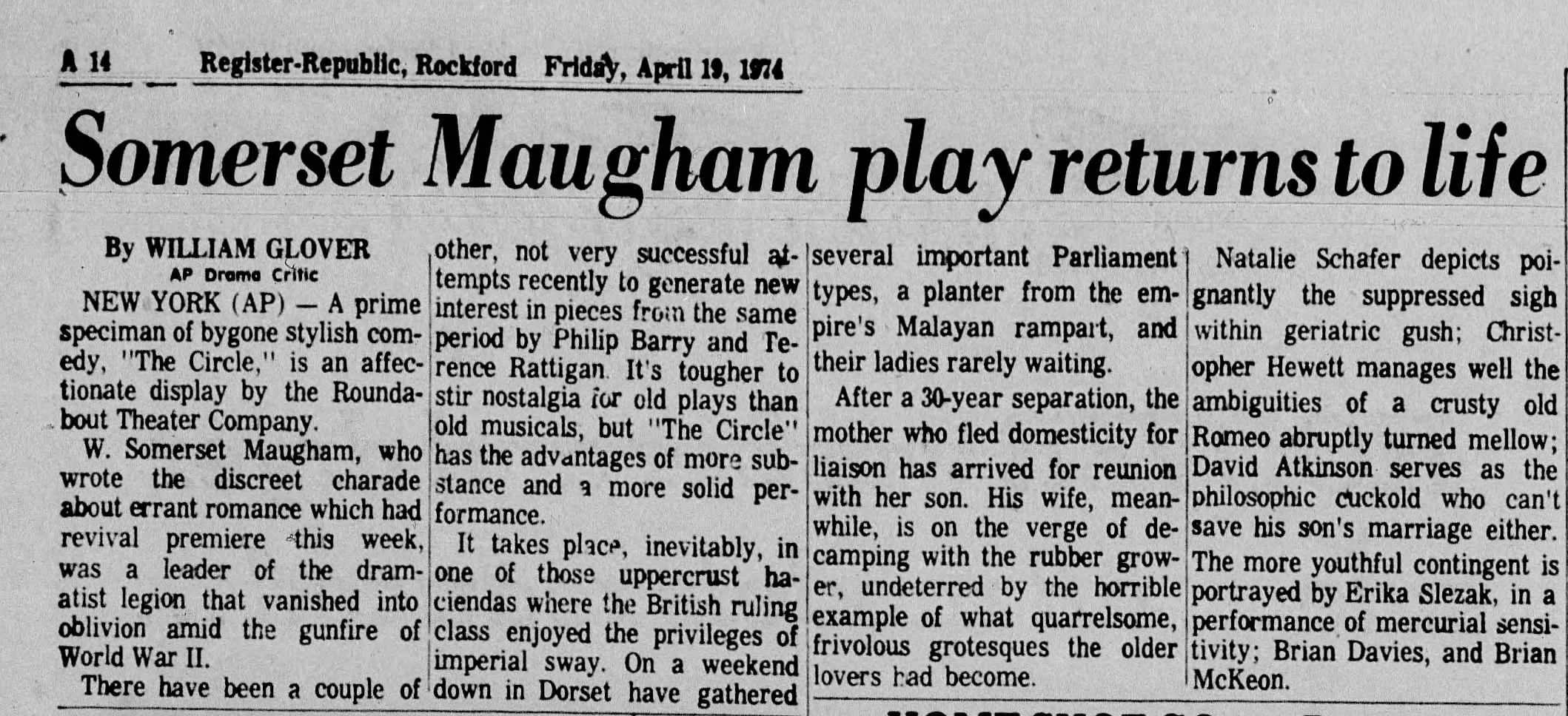 1974 Somerset Maugham returns