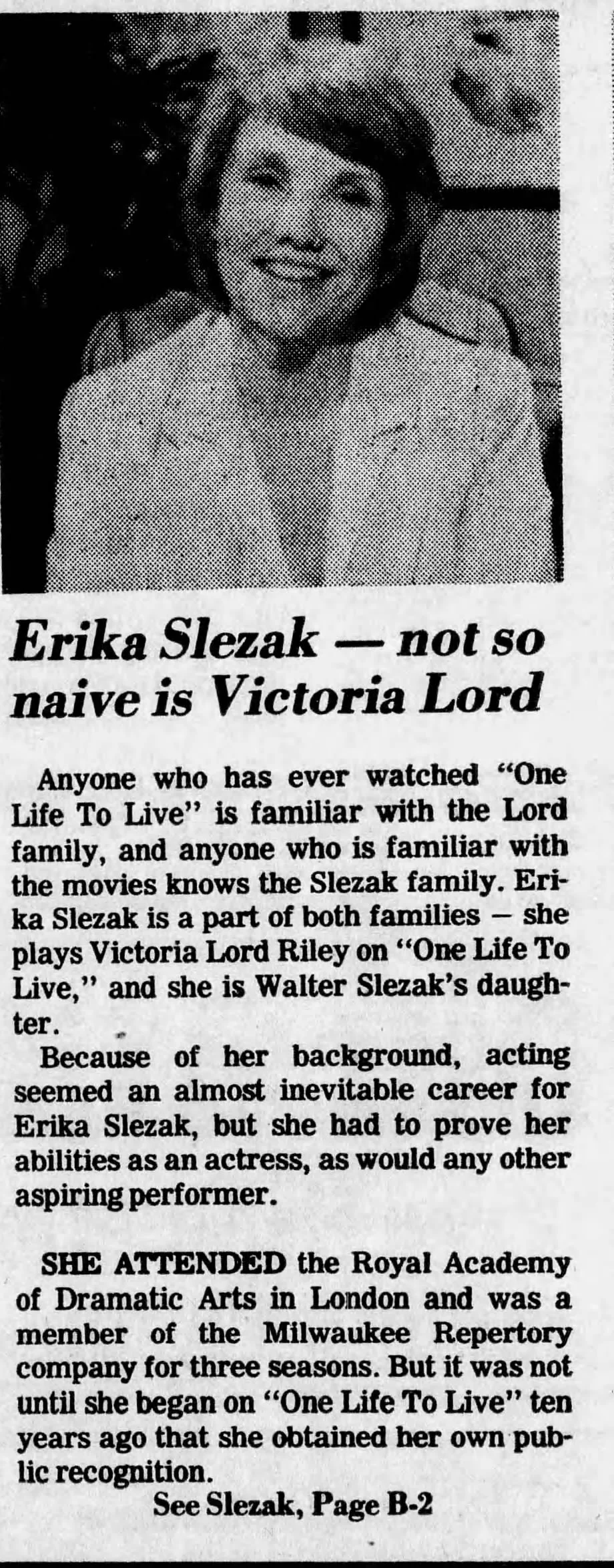 1980 Erika Slezak  Not So Naive Victoria Lord