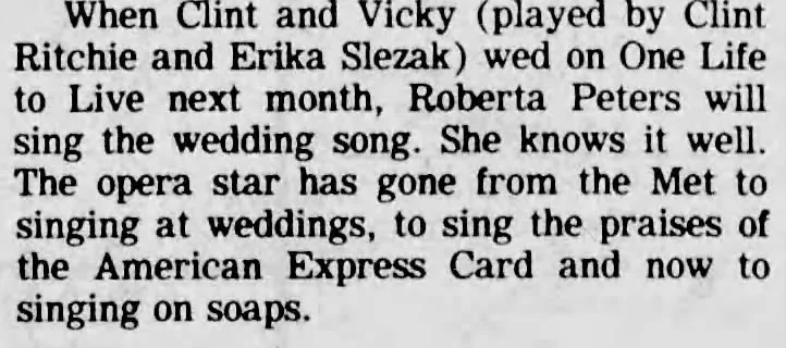 1982 Roberta Peters Performs