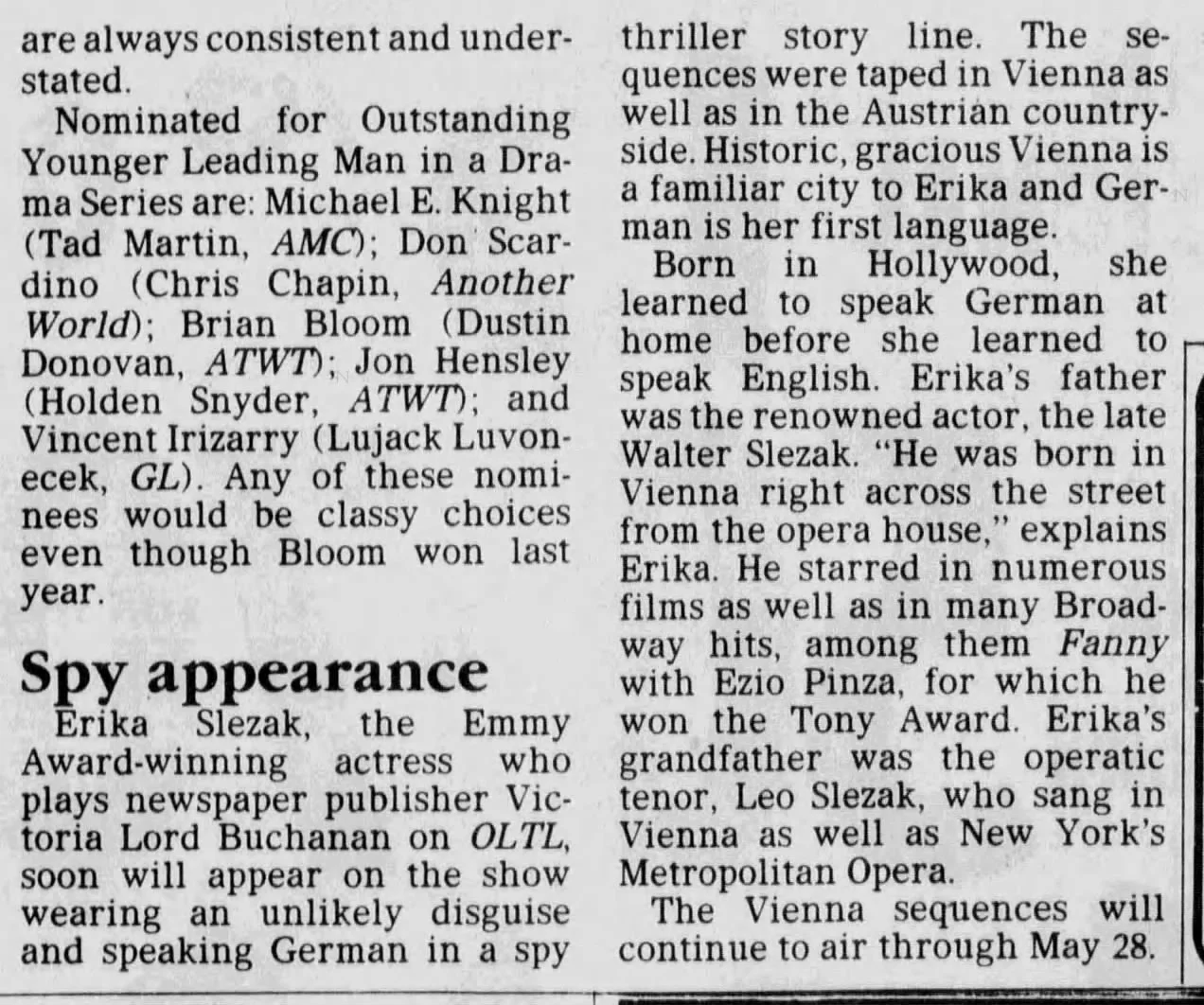 1986 Spy Appearance