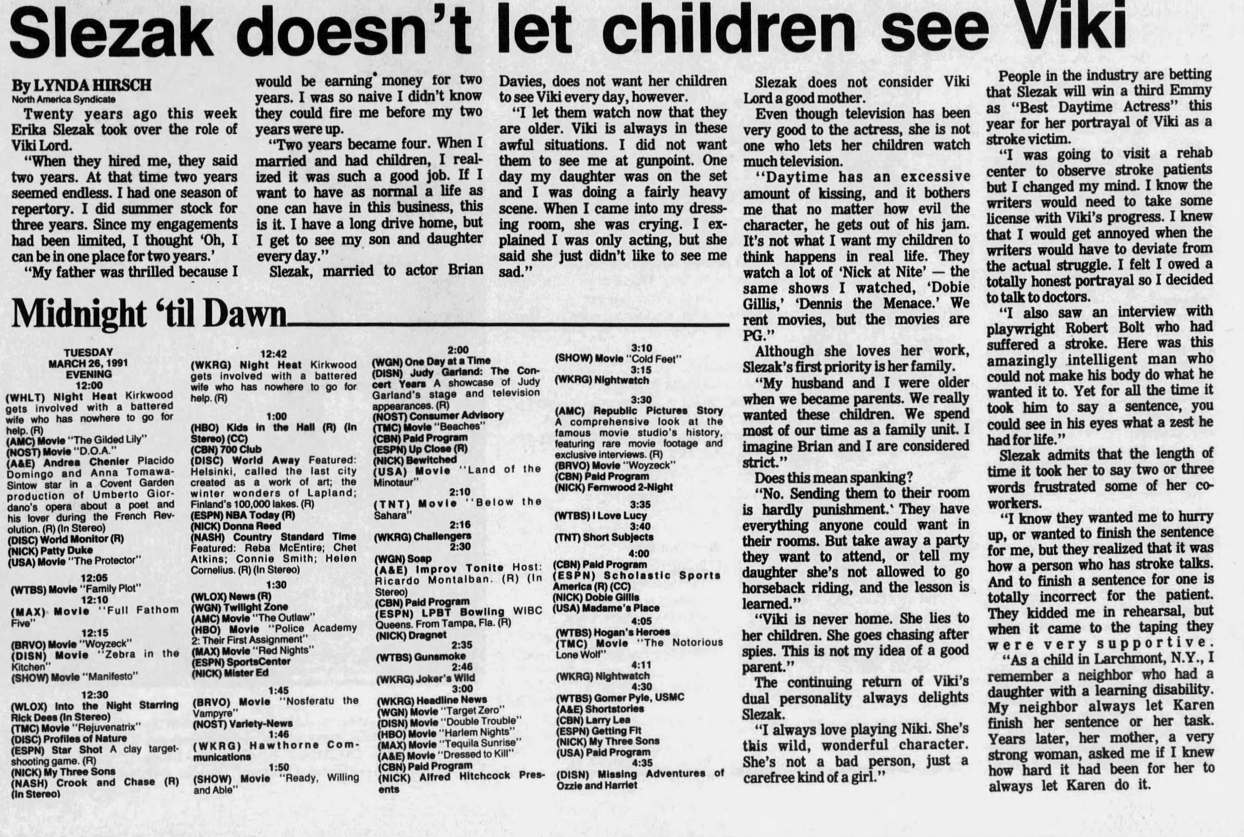 1991 Slezak Doesn’t Let Children See Viki
