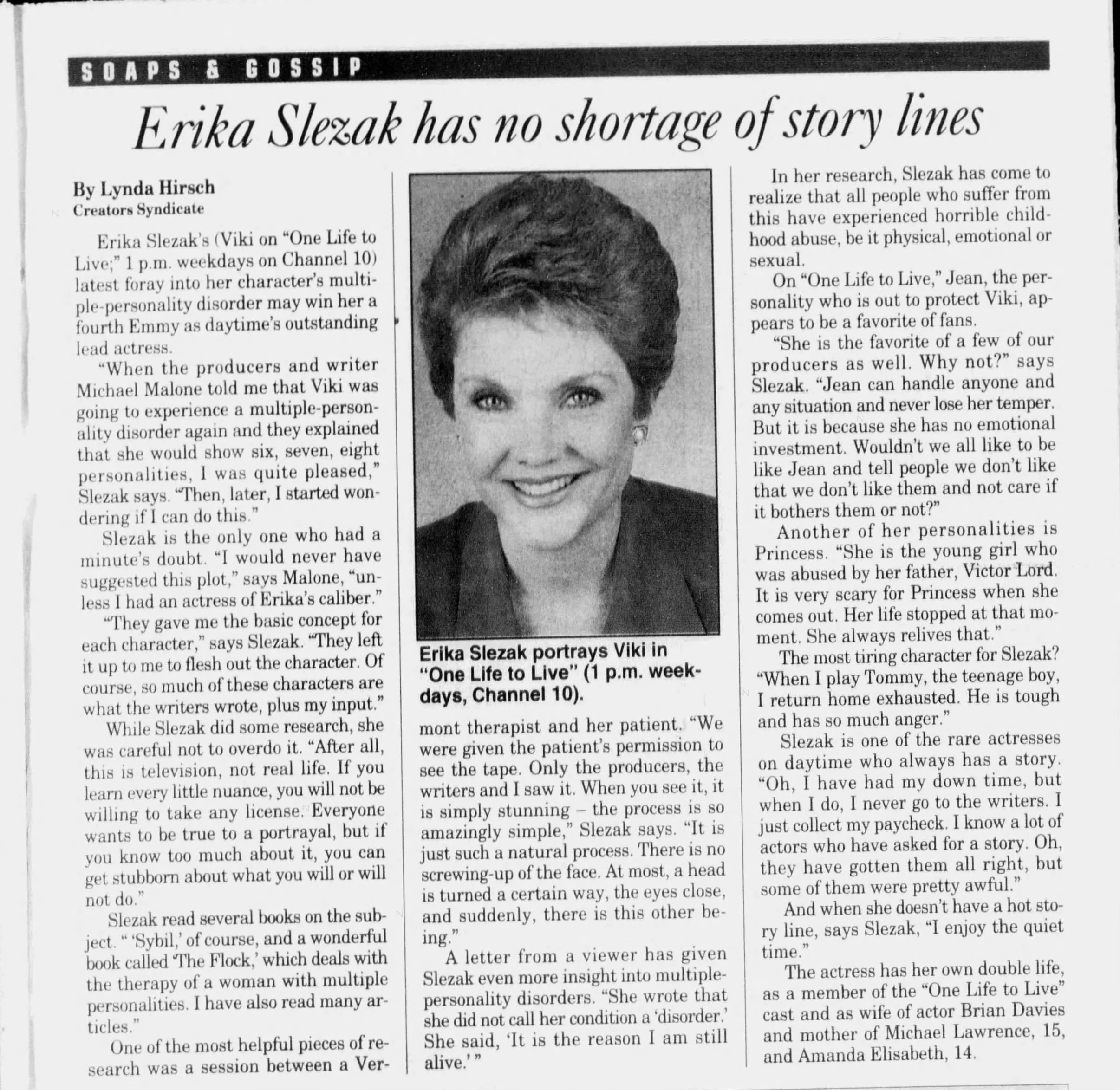 1995 Slezak Has No Shortage