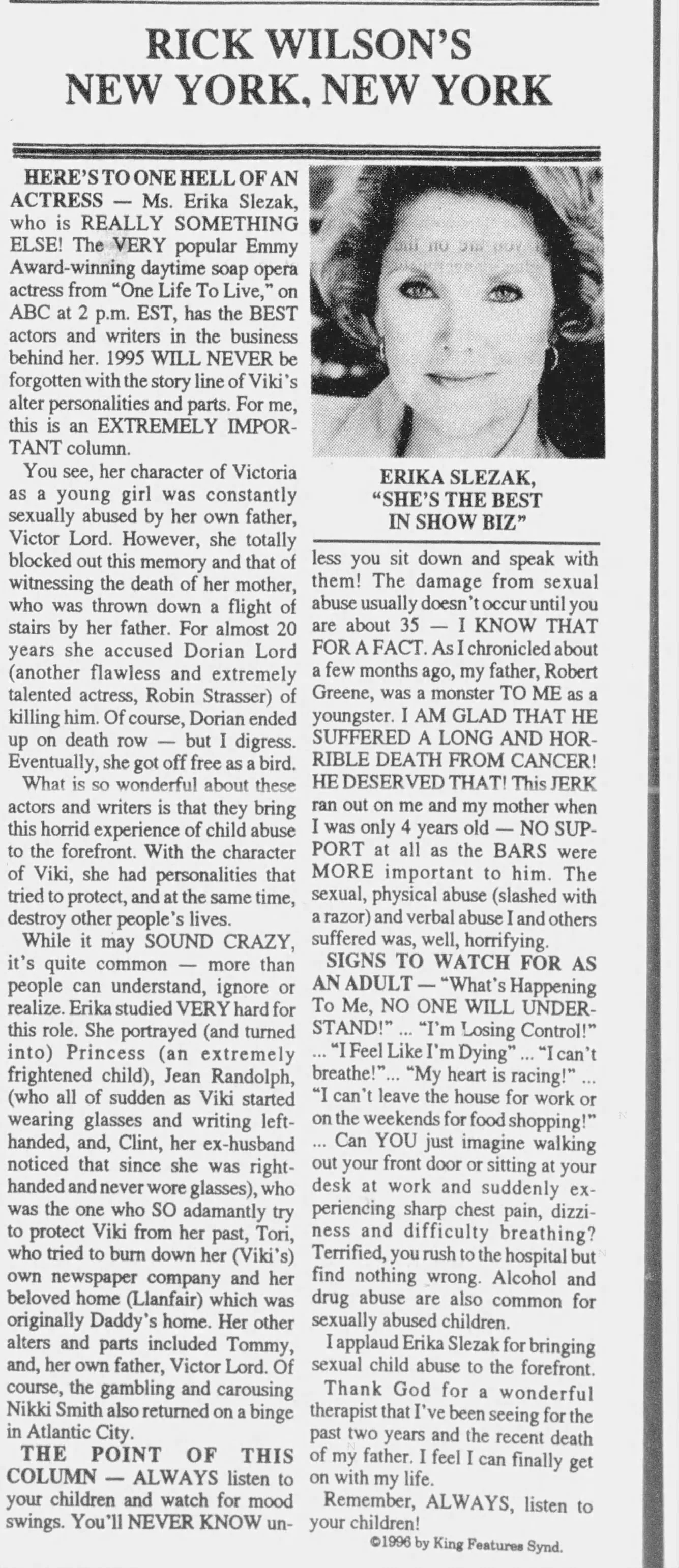 1996 One Hell of An Actress