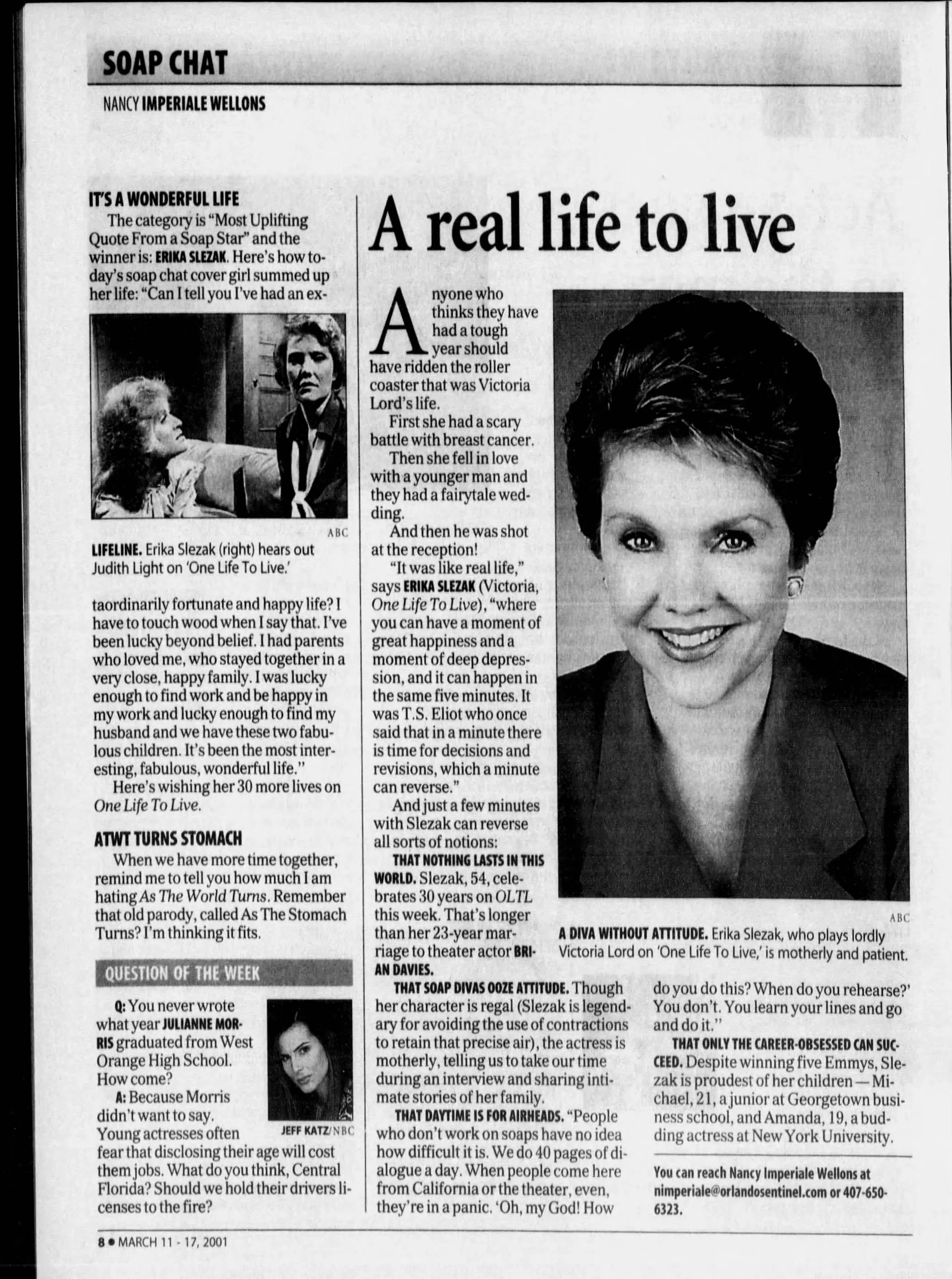 2001 A Real Life to Live