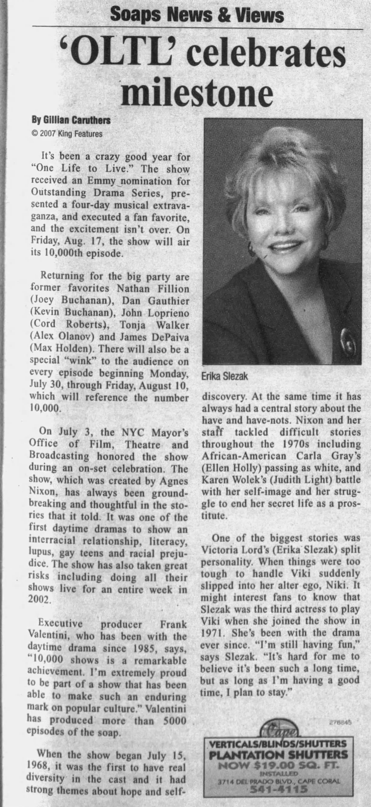 2007 ‘OLTL’ Milestone