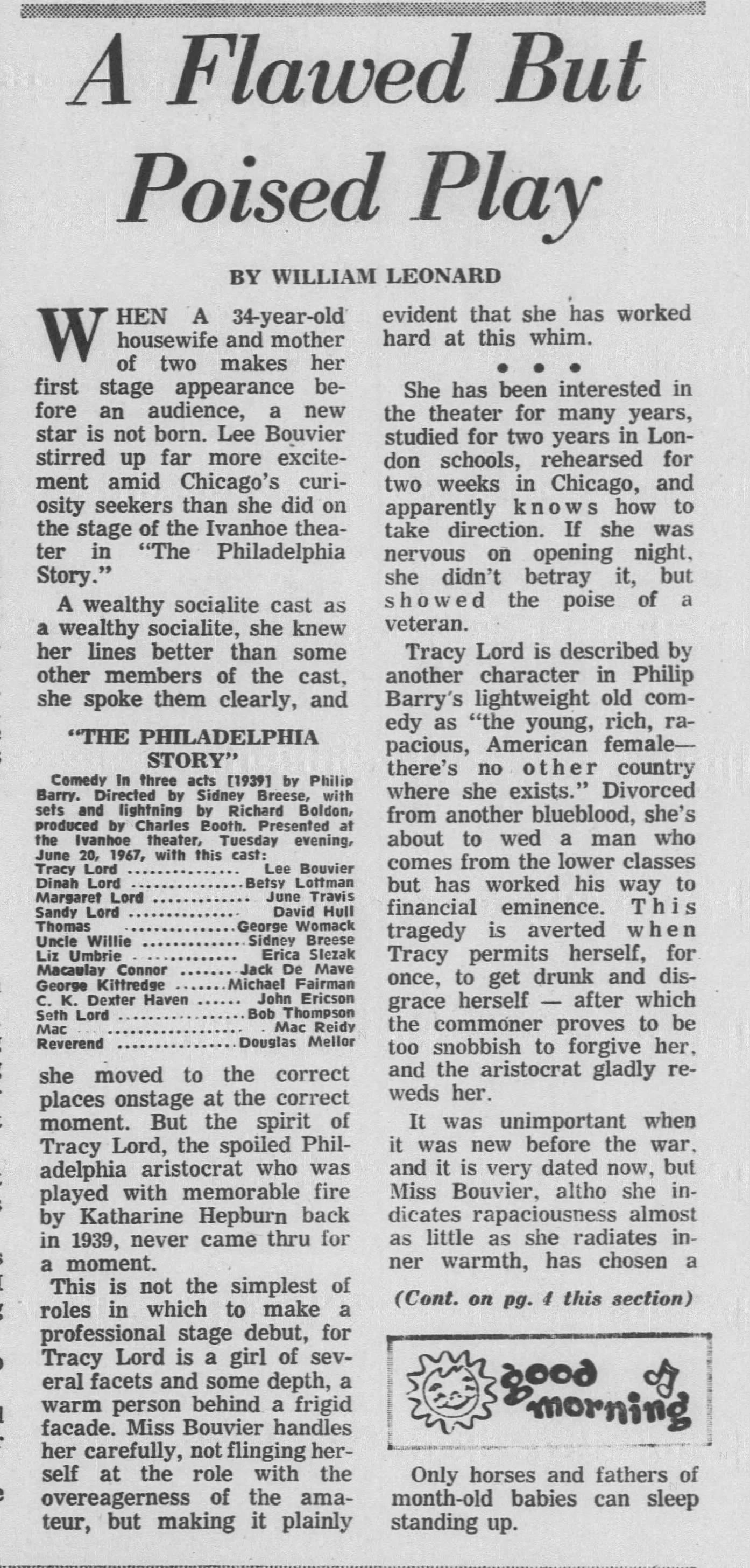 1967 “The Philadelphia Story”