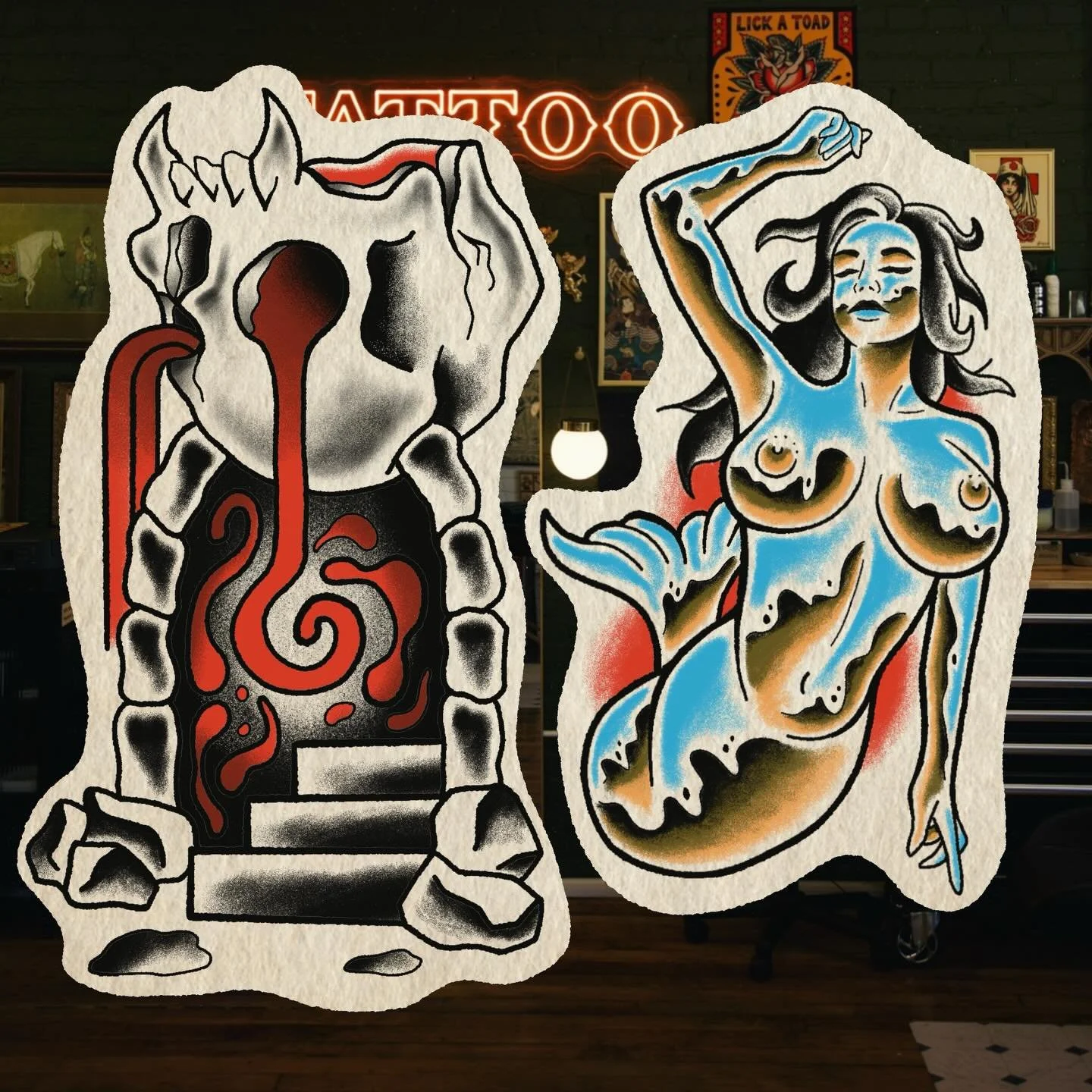 Couple new design available! Still looking to do a portal tattoo 👀 and was feelin the chrome today! Have a similar idea? Let&rsquo;s chat! Cheers y&rsquo;all
#flashdrop #minneapolistattooartist #mntattooartist #mermaidtattoo #portaltattoo