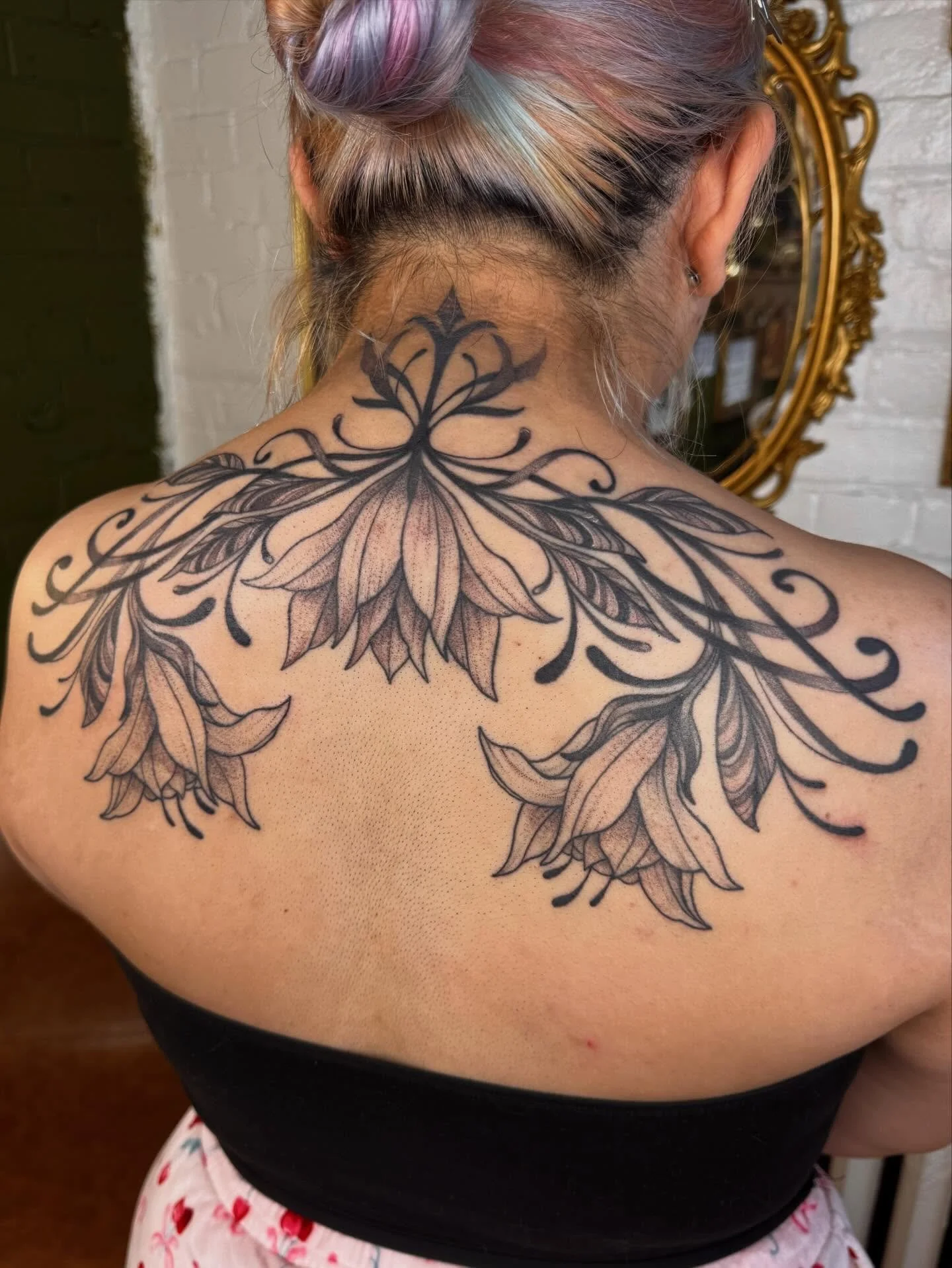 Custom upper back piece for one of my favorite Latina baddies :-) 🤎💫