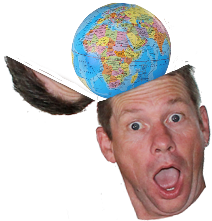 Globe pops out of Ian's head