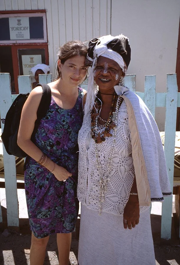 Justine with medicine woman, South Africa