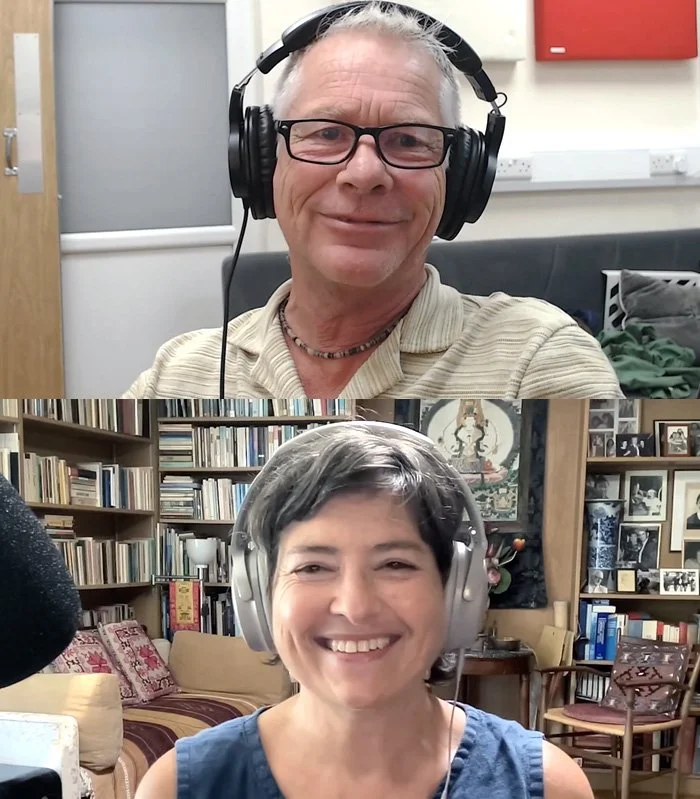 Ian and Justine recording a podcast