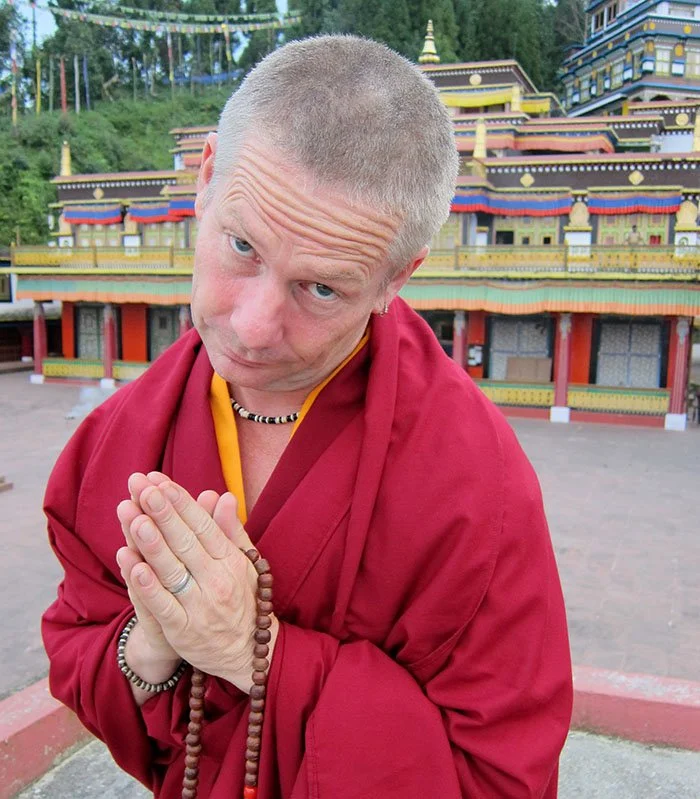 Ian dressed as a monk