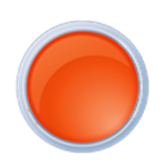 Orange circular button with metallic border