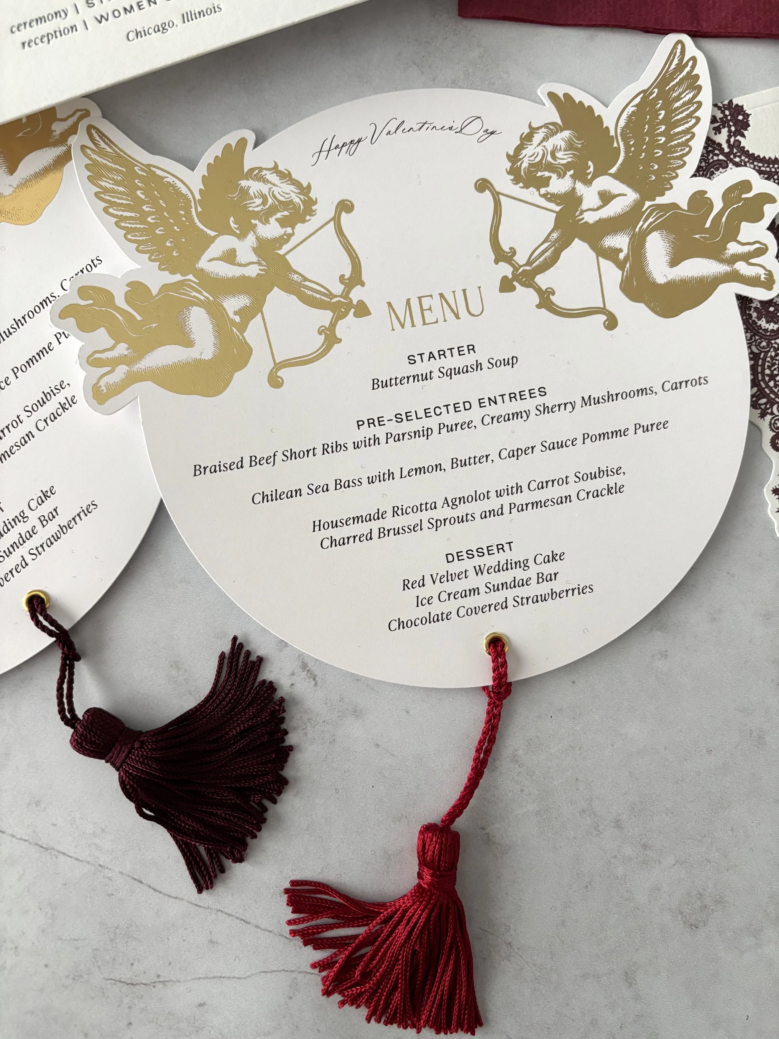 Cupid Tassel Wedding Menu