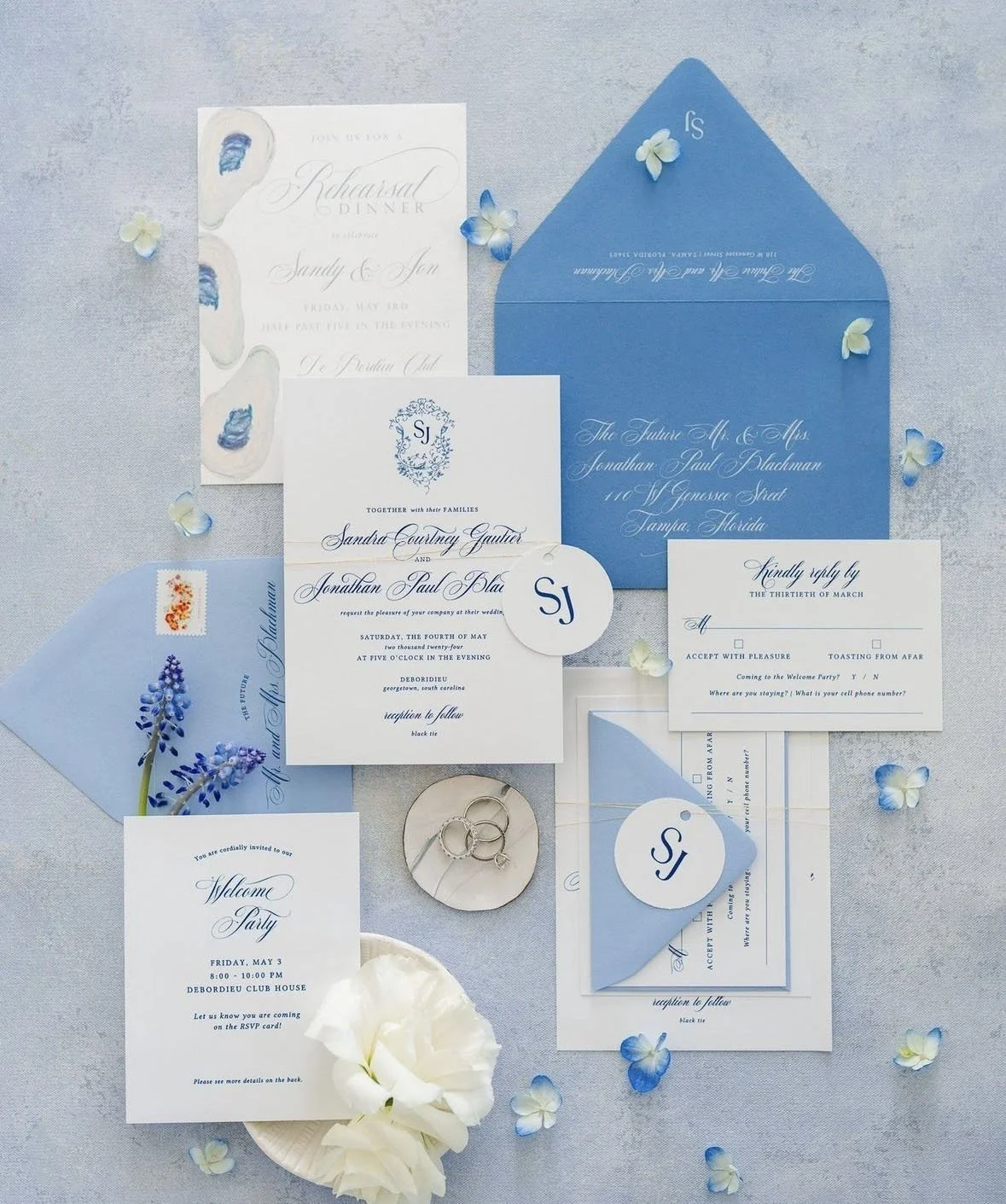 Blue Wedding Invitation Digital
