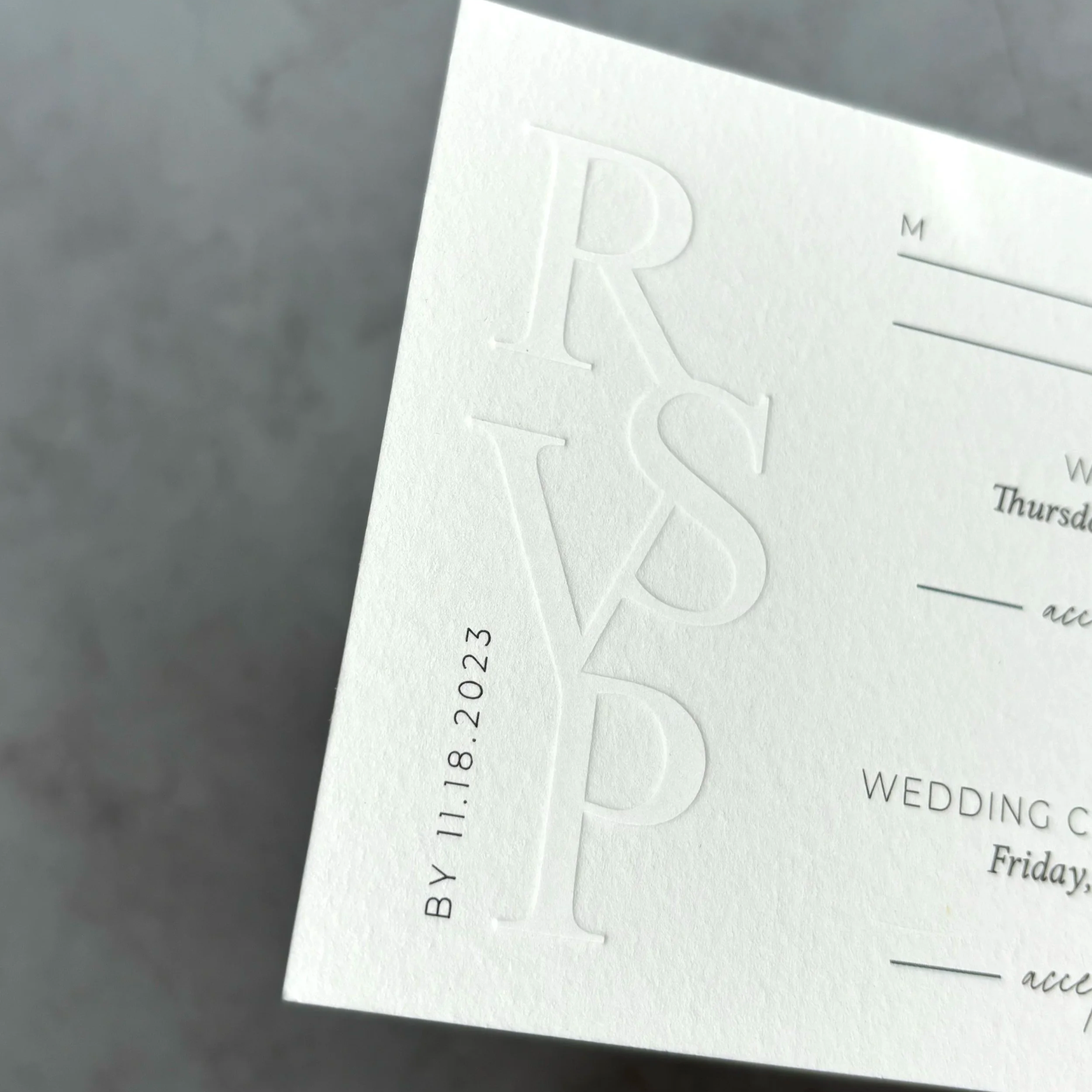 Bree Moore Design Blind Letterpress Printing