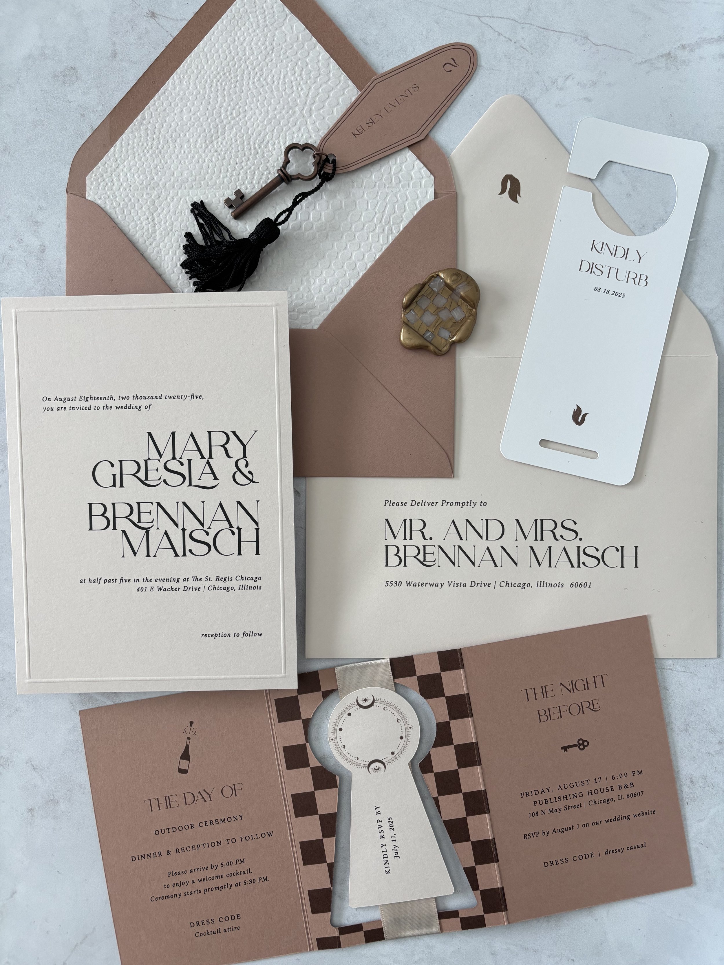 Modern Checkerboard Wedding Invitation