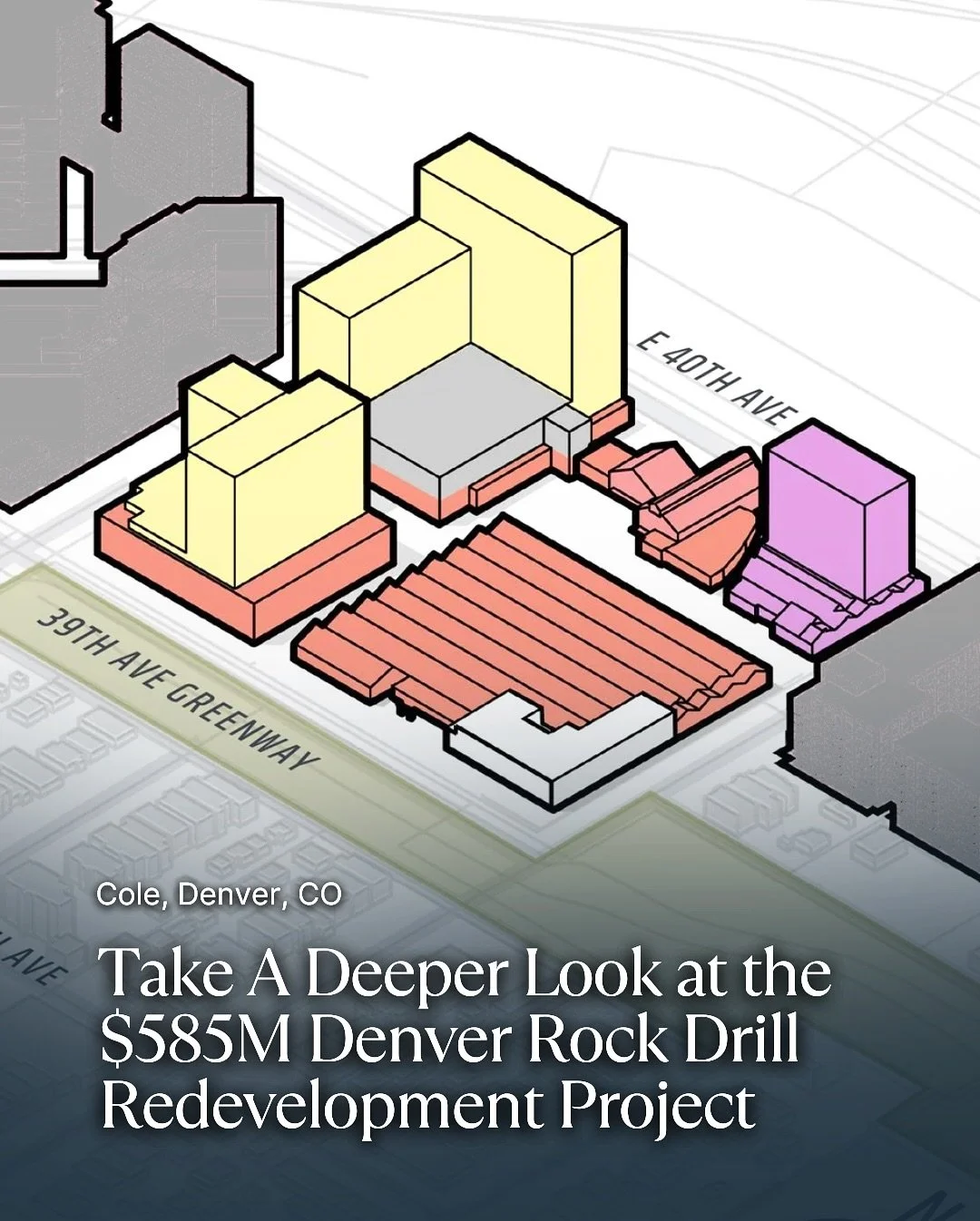 Yesterday we shared the big picture behind the $585M plan to redevelop the historic Denver Rock Drill site in RiNo.

Today, we&rsquo;re taking a closer look at the renderings; showing how the century-old sawtooth buildings could be integrated with ne