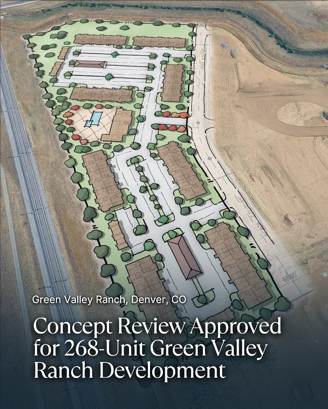 A concept review for a new multifamily development has officially been approved in Green Valley Ranch. 

The plans call for a 12.25-acre site with 268 new apartments spread across eight 3-story buildings and four smaller carriage homes, centered arou