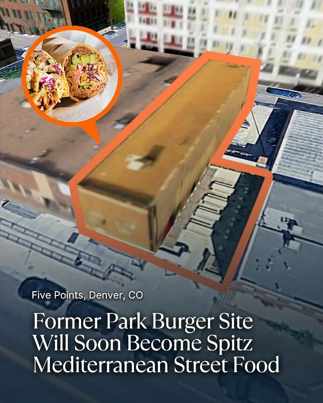 A new tenant is moving into the former Park Burger space in RiNo 

Plans have been submitted to convert the interior into a Spitz Mediterranean Street Food, including demolition of the previous layout and a full restaurant remodel with updated mechan
