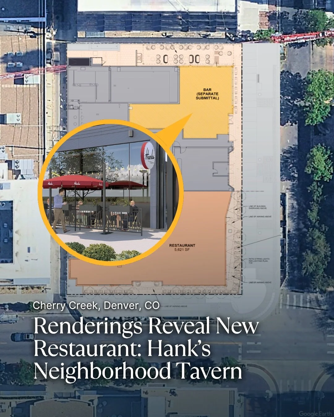 Could Cherry Creek Become Denver&rsquo;s Official &ldquo;Dining District&rdquo;?

New renderings show that Hank&rsquo;s Neighborhood Tavern will join The Henry as the next restaurant coming to 201 Fillmore in Cherry Creek.

The plans show a corner la
