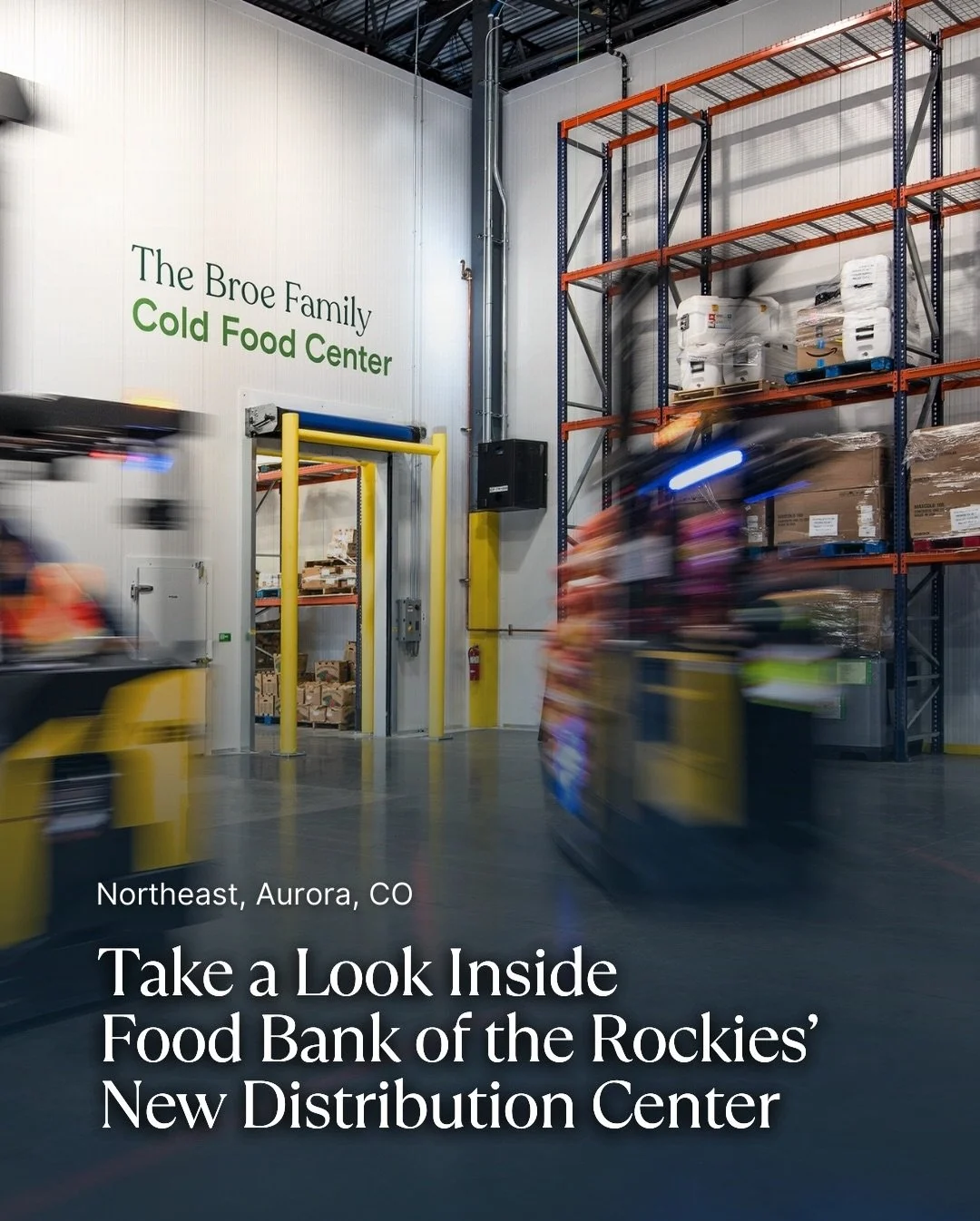 Check out more photos of Food Bank of the Rockies&rsquo; new 270,000-square-foot distribution center in Aurora.

The purpose-built facility consolidates multiple Denver-area operations into a single hub and significantly expands capacity, including d