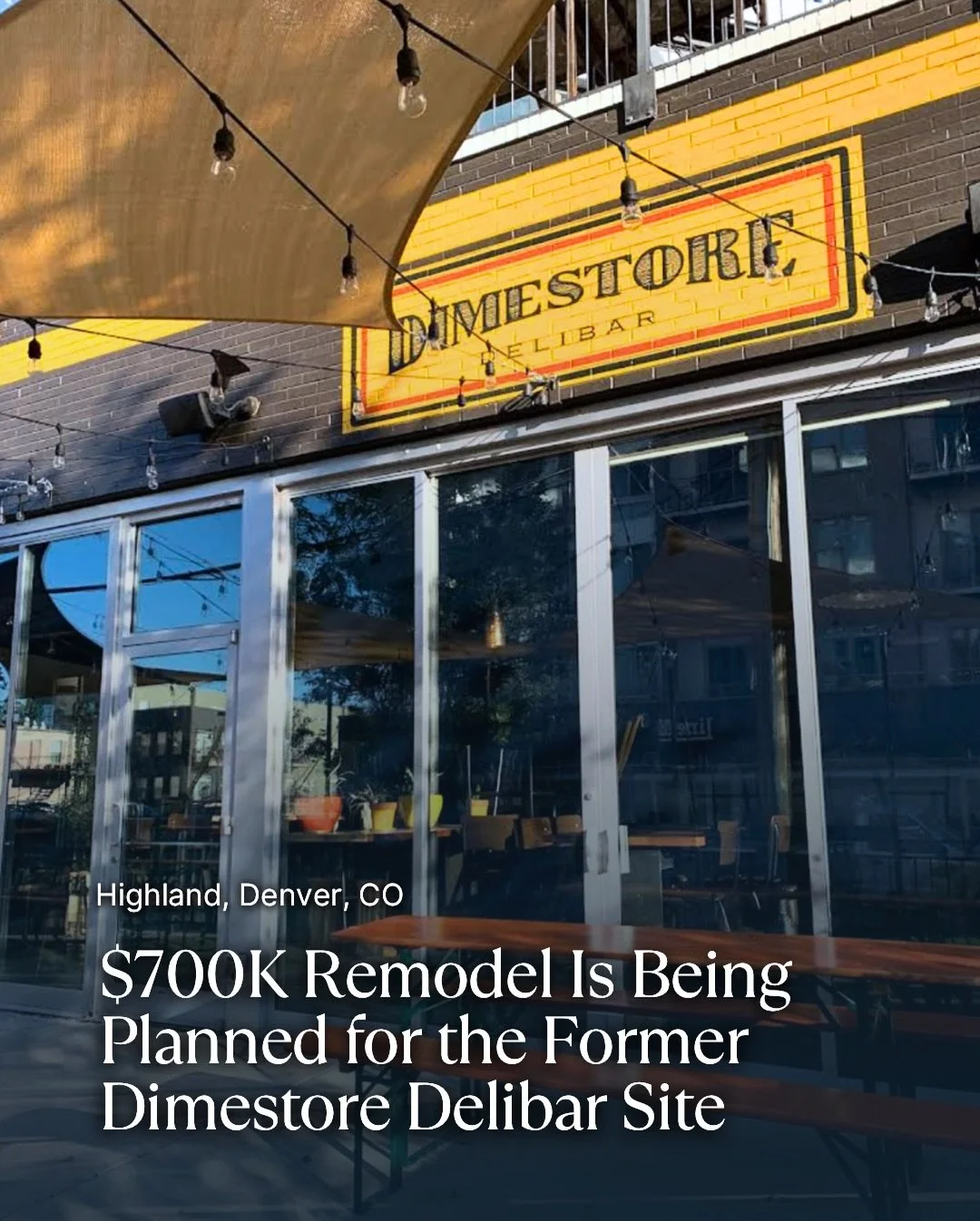 The former Dimestore Delibar space in LoHi is officially headed for a $700,000 overhaul.

A newly filed permit outlines a full tenant finish remodel at 1575 Boulder Street, including a redesigned bar, upgraded kitchen equipment, new interior finishes