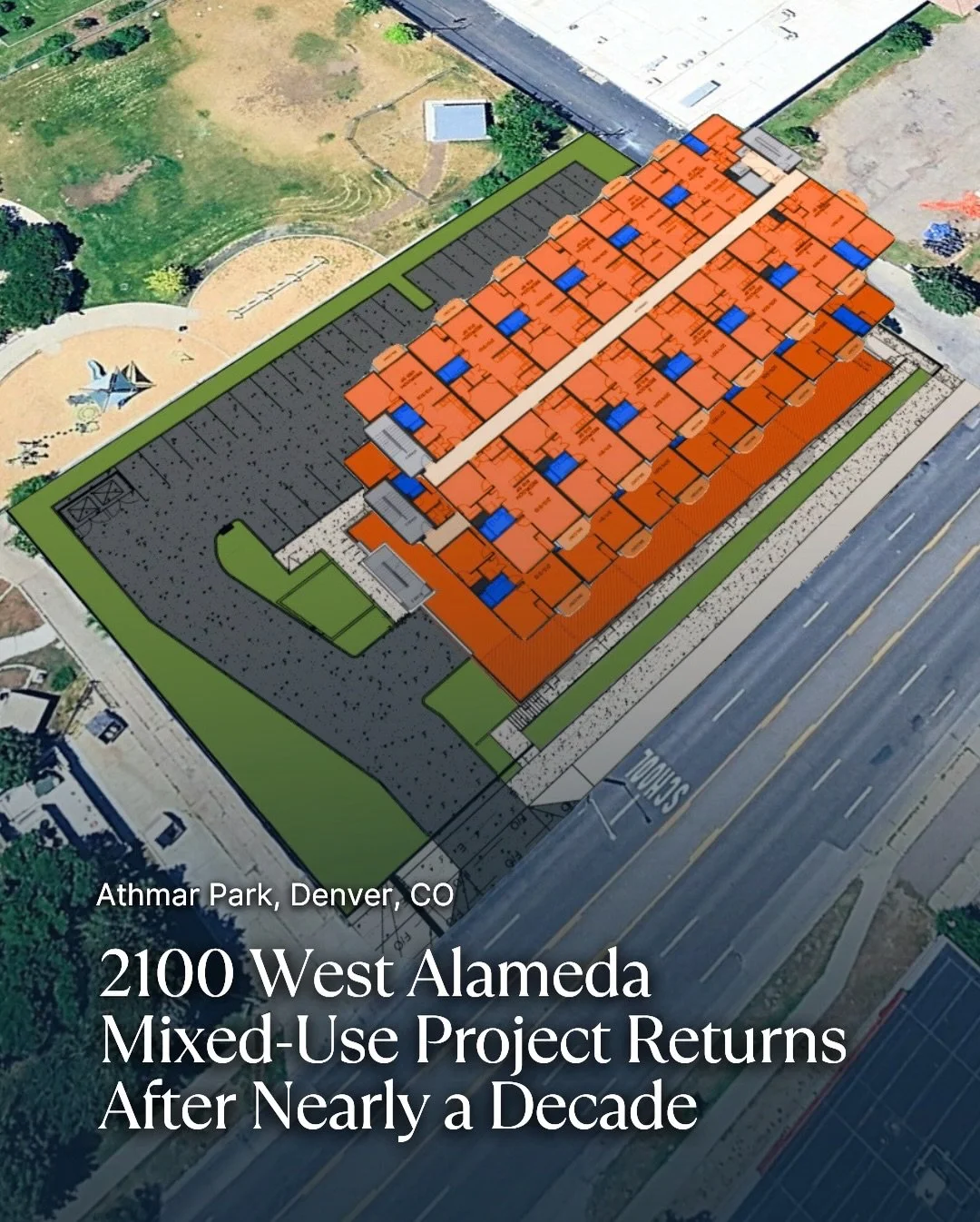 This project has been in Denver&rsquo;s system for nearly 10 years and it still hasn&rsquo;t broken ground.

2100 West Alameda was first filed in 2016. It secured approvals in 2018 and 2019. Construction never started. The Site Development Plan expir