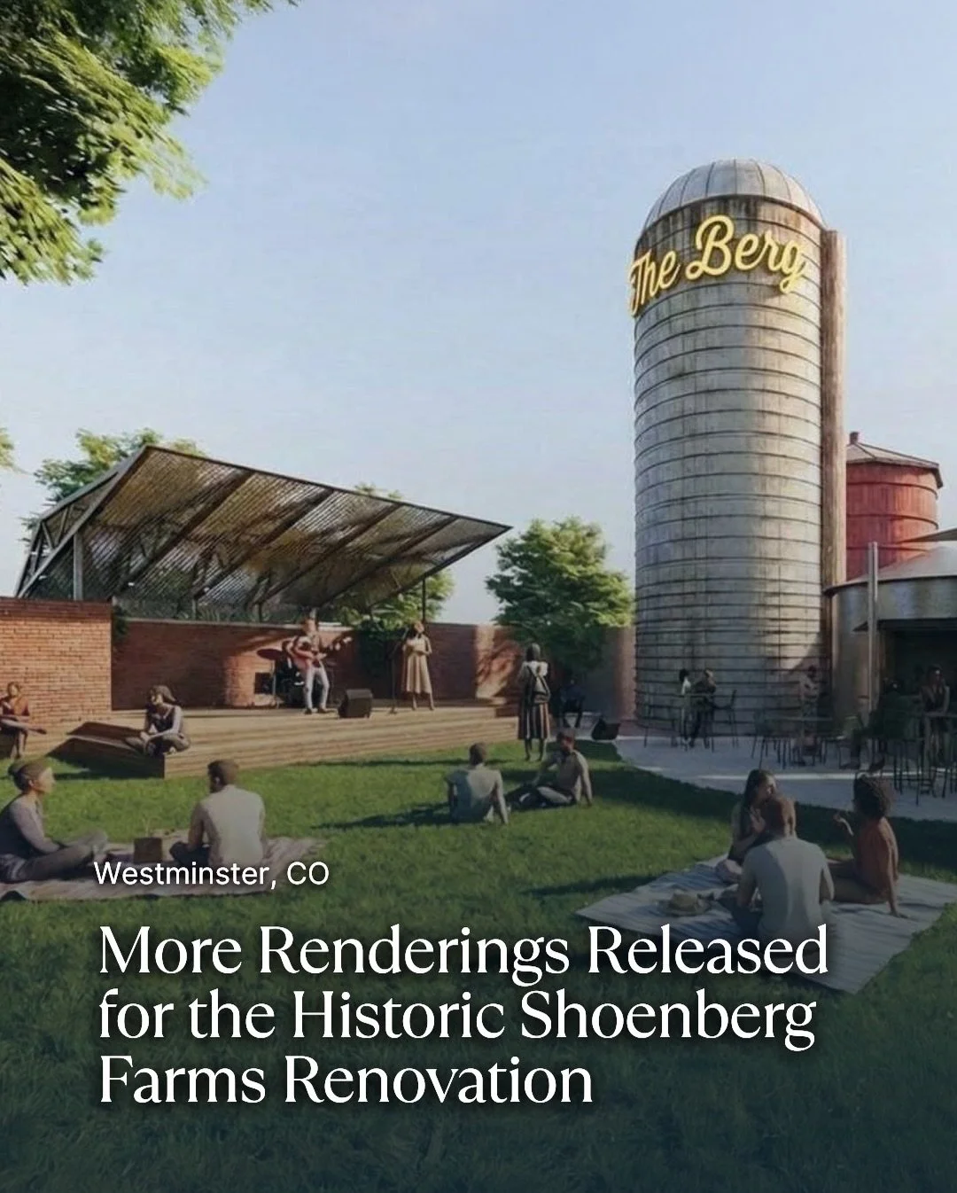 Check out more renderings of the transformation underway at historic Shoenberg Farms in Westminster.

Originally established in 1911, the former dairy barn is being reimagined into The Berg, a multi-tenant food hall and community event venue slated t