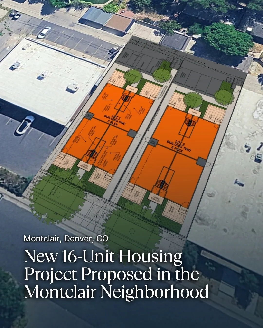 Plans have been submitted for a new residential infill development at 1330 Leyden Street in Denver&rsquo;s Montclair neighborhood.

The proposal would bring 16 housing units to the site through the construction of two three-story buildings, each cont