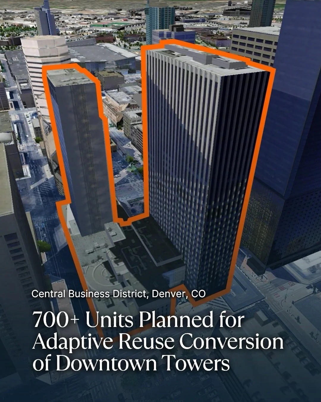 A new concept plan has been submitted for 621&ndash;633 17th Street that would convert two existing office towers into a 712-unit mixed-use residential project.

Instead of demolition, the plan focuses on adaptive reuse, repurposing the towers into h
