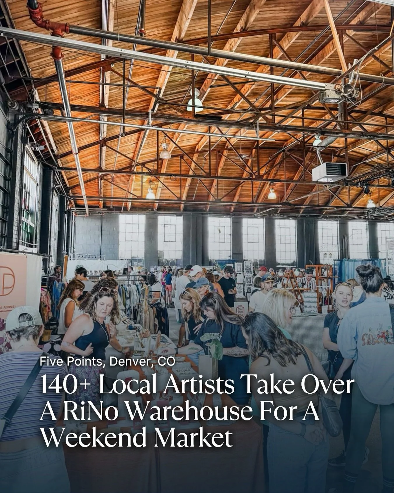 3001 Walnut St in RiNo is being taken over by more than 140 local artists and makers this weekend.

The Spring @vibeartisanmarkets is turning The Arch into a full indoor market, packed with vendors selling everything from ceramics and fine art to lea