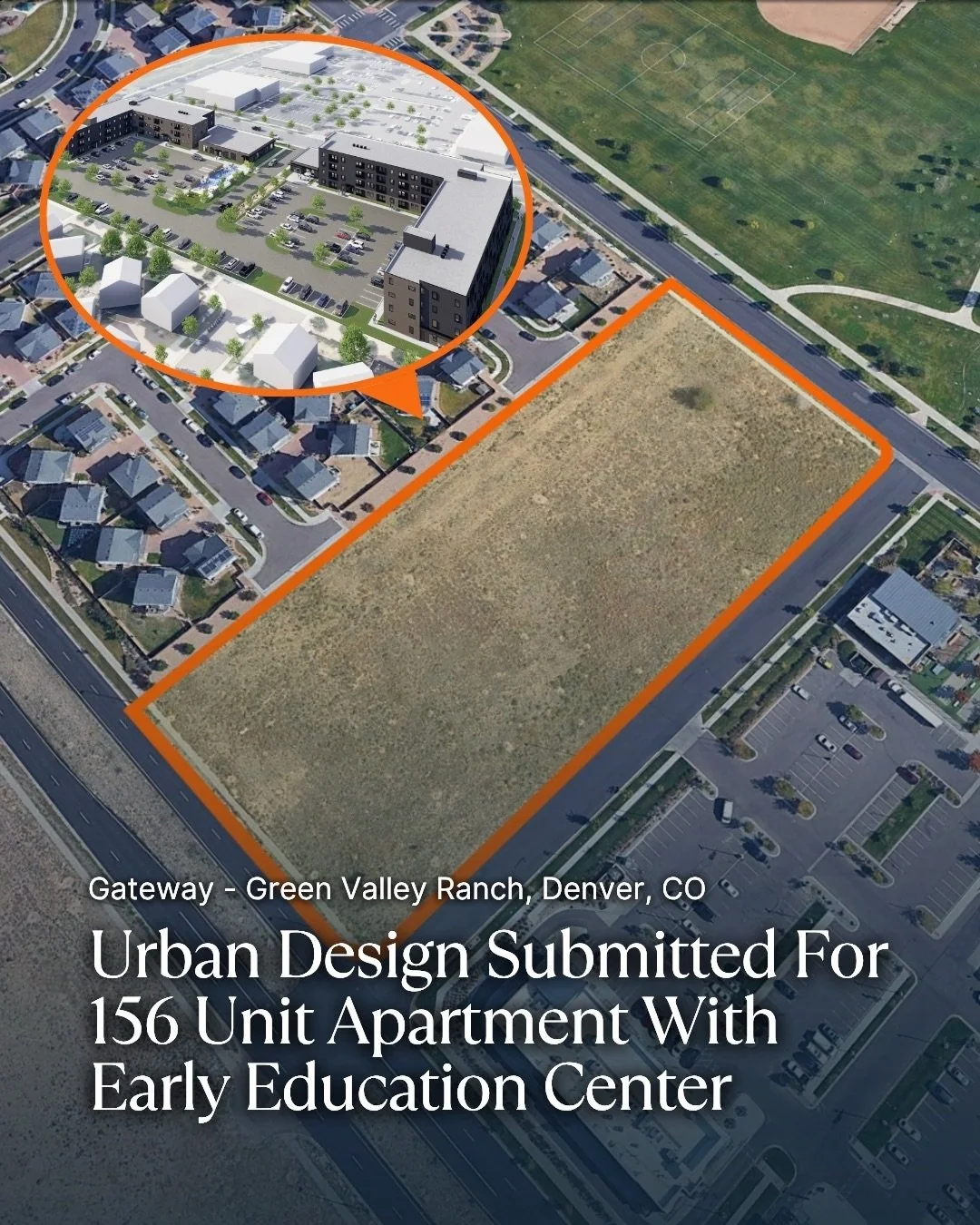 New urban design plans have been submitted for a new 156-unit housing project in the Denver Gateway - Green Valley Ranch area.

The proposal includes an apartment building along with an early childhood education component, pointing to a broader push 