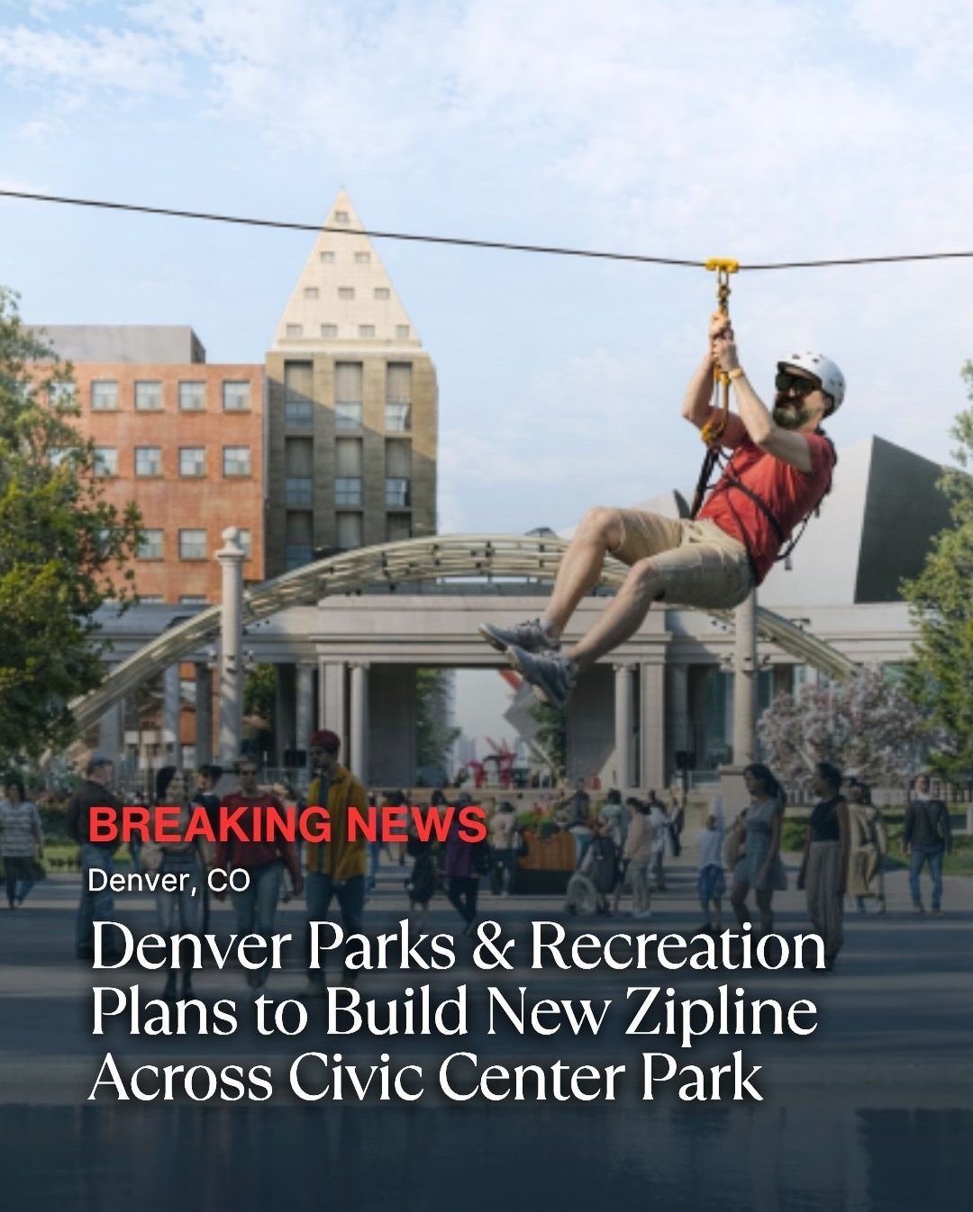 Is Denver just here for the zipline?

@denverparksrec shared plans for a two-way zipline connecting the State Capitol and the City &amp; County Building, designed as a faster way to move across the park.

The proposal outlined a 23-second ride across