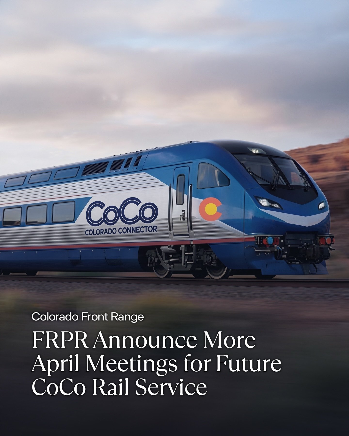The @frontrangepassengerrail is continuing its public outreach this April with a new round of meetings across Colorado.

These sessions are focused on the proposed CoCo rail service, the intercity passenger rail line planned to connect communities ac