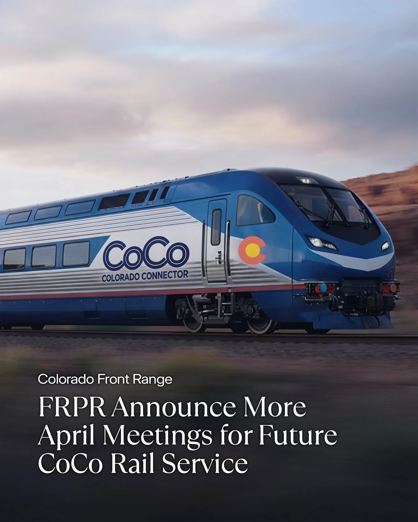 The @frontrangepassengerrail is continuing its public outreach this April with a new round of meetings across Colorado.

These sessions are focused on the proposed CoCo rail service, the intercity passenger rail line planned to connect communities ac