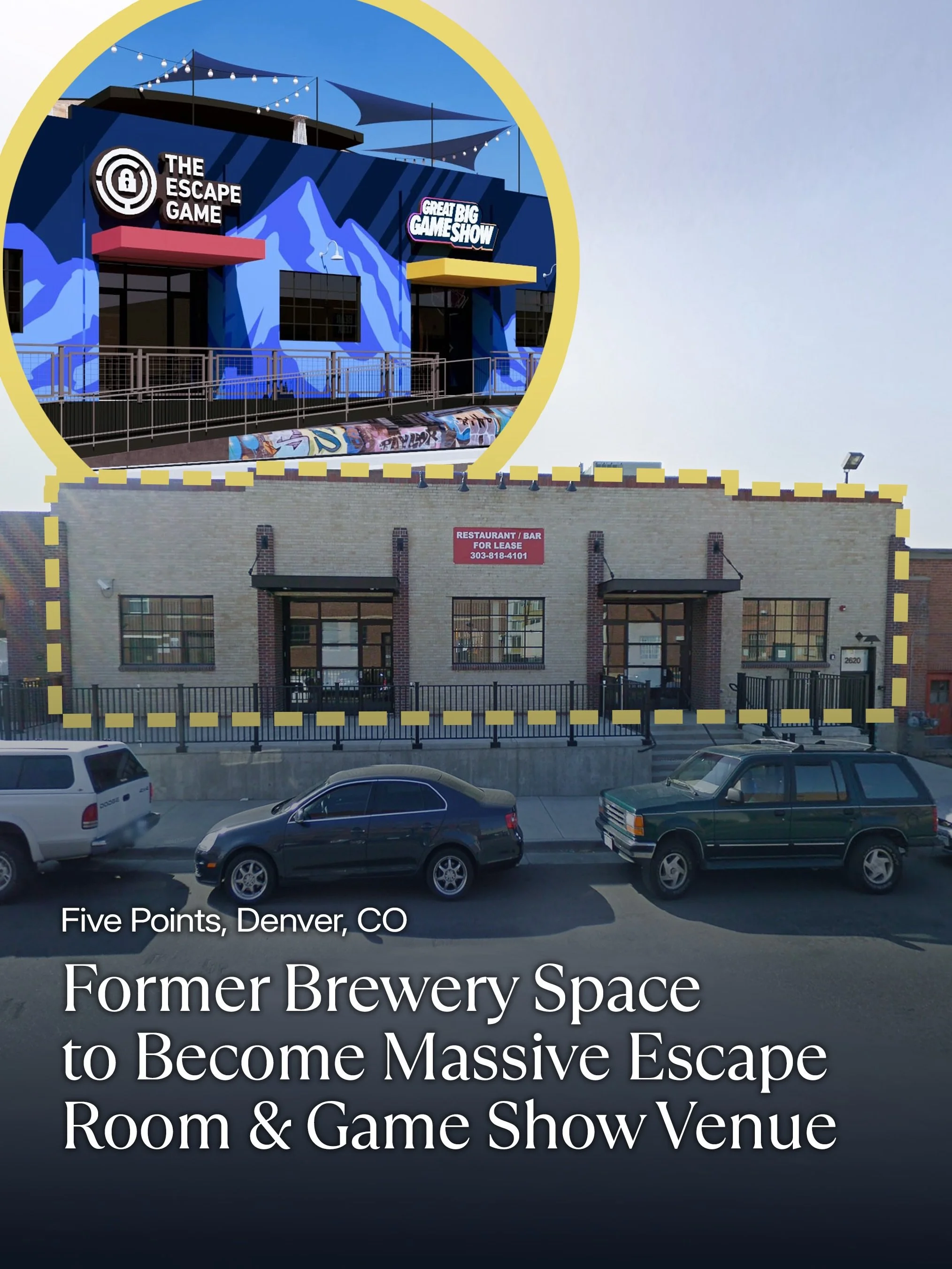 Two new entertainment experiences are coming to Five Points as The Escape Game and Great Big Game Show are taking over the former 10 Barrel Brewing building.

@theescapegame and @greatbiggameshow are preparing to open a 12,300-square-foot venue at 26