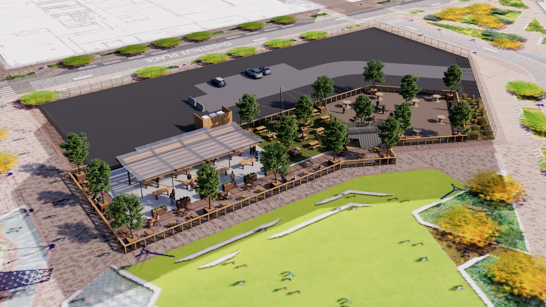 Hopscotch Beer Garden Approved for Denargo Market, Opening Planned for 2026