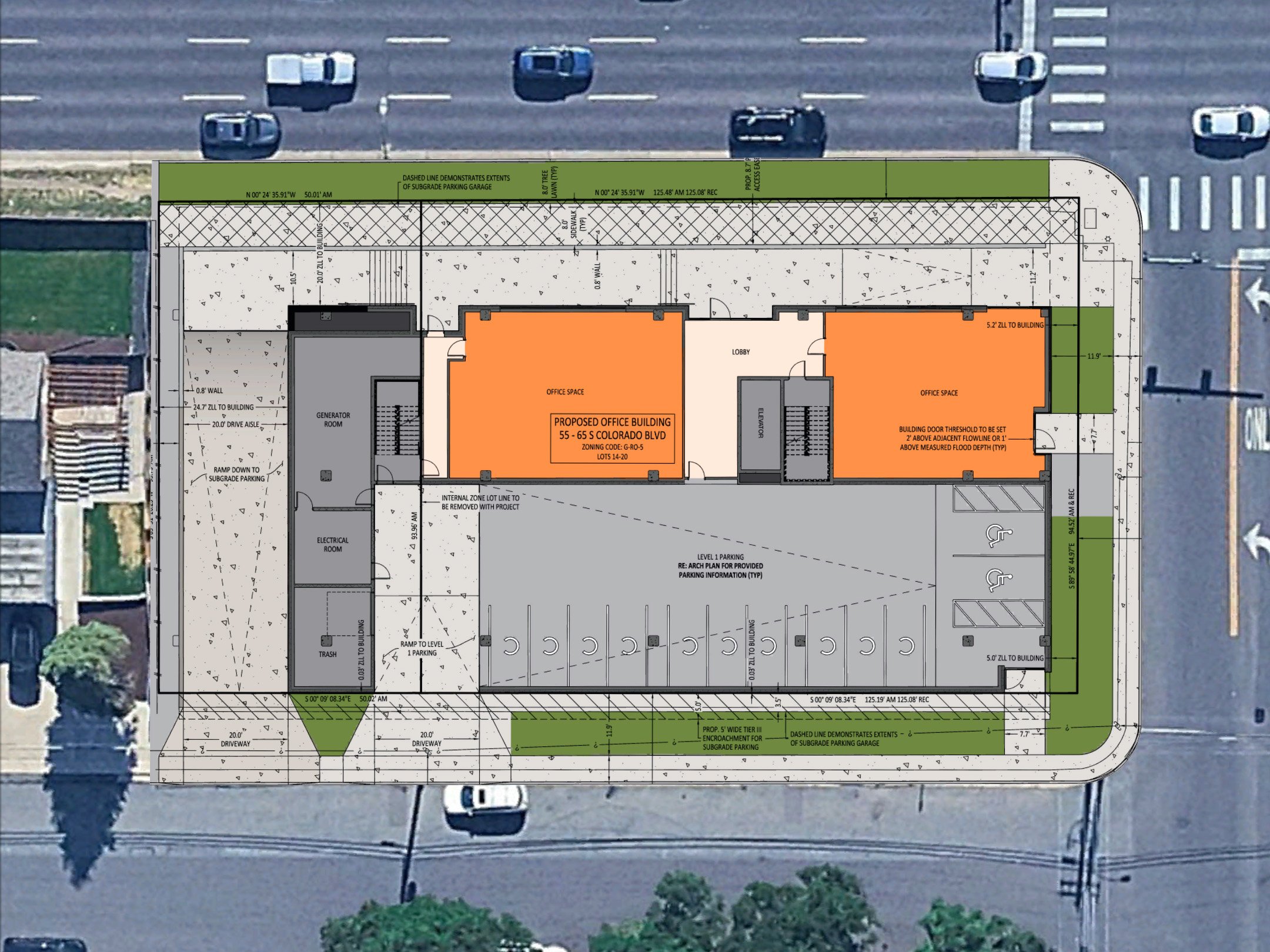 Concept Plans Filed for New Five-Story Office Building Along Colorado Boulevard