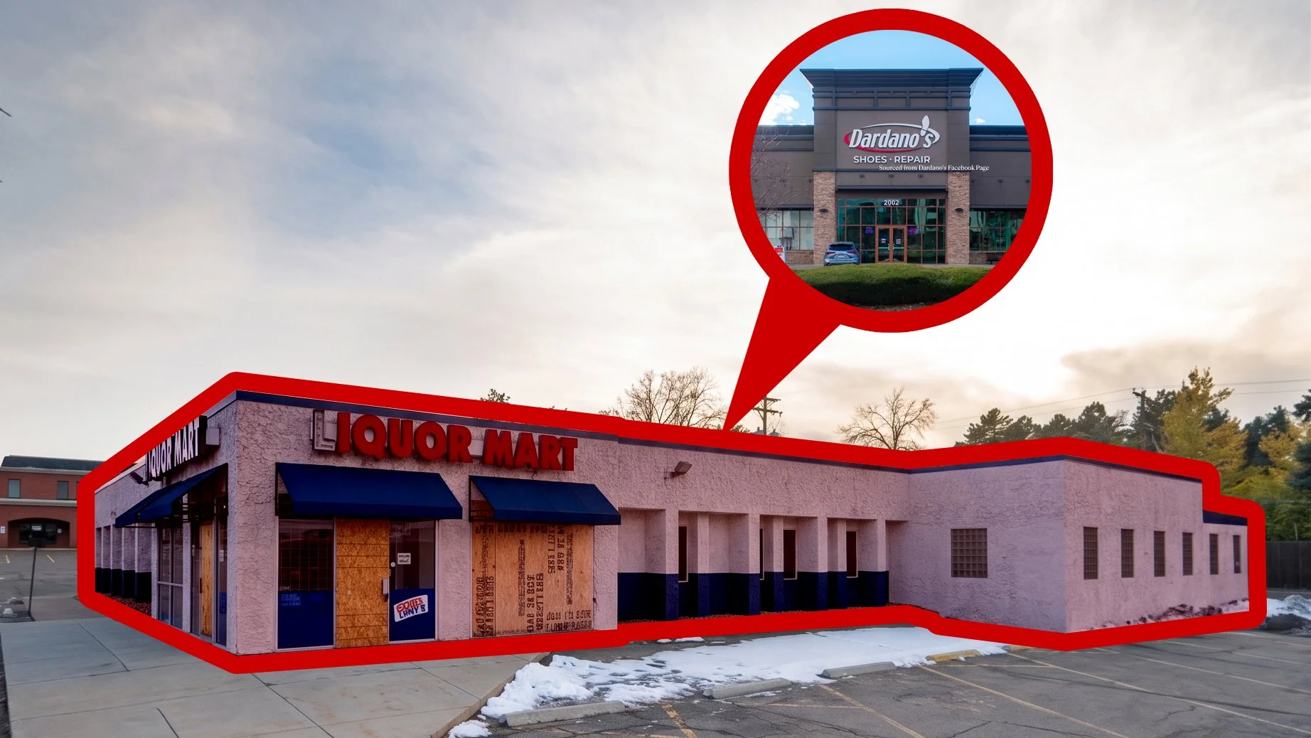 Proposed Retail Building Could Replace Existing Liquor Store at Belcaro Shopping Center
