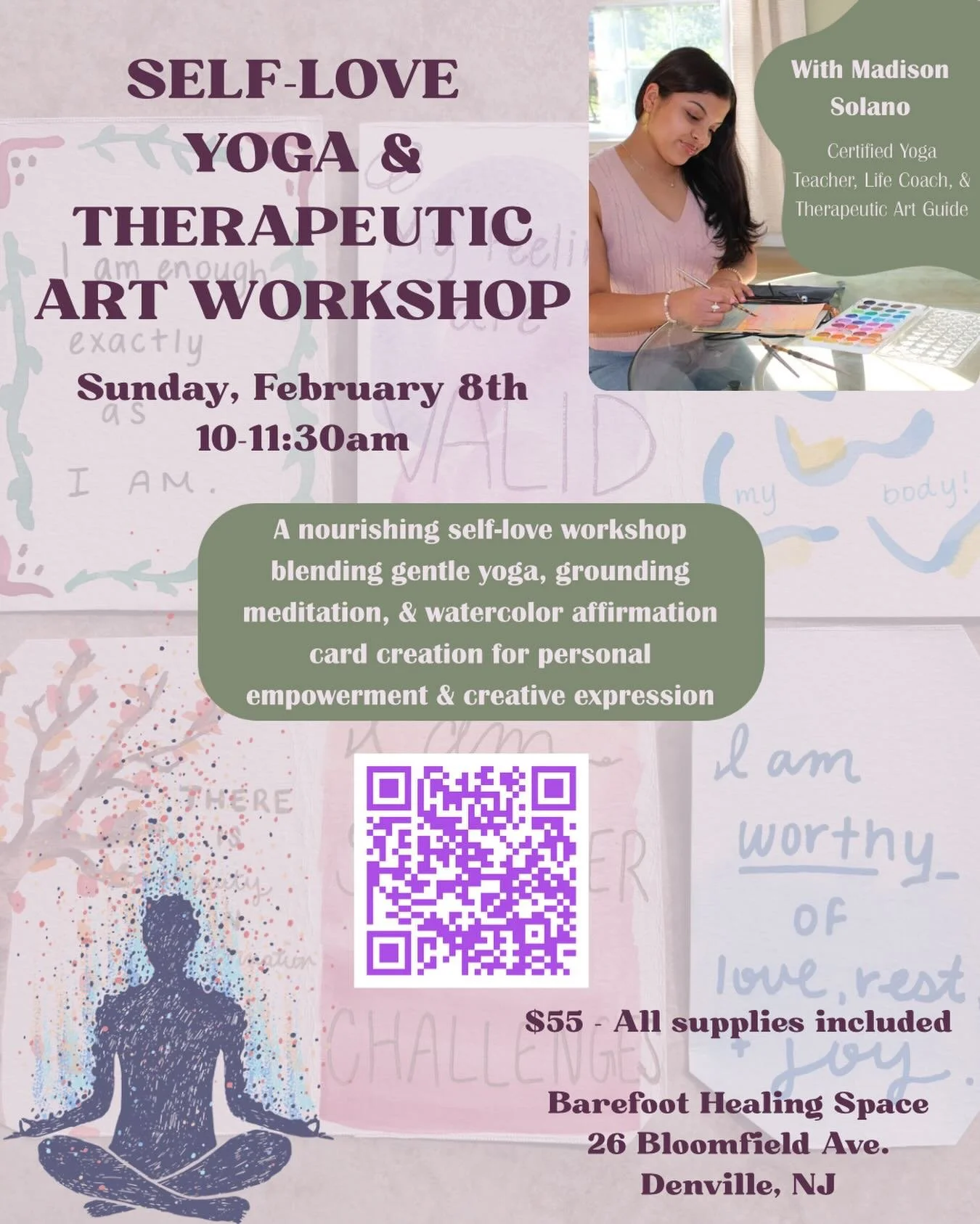 FEBRUARY SELF-LOVE WORKSHOP✨💕
&bull;
Start the season of love by showing it to yourself! Join me for a morning of nourishing self-care through movement, creativity, &amp; personal empowerment✨
&bull;
What to expect: 
🧘🏽&zwj;♀️ 30 minutes of gentle