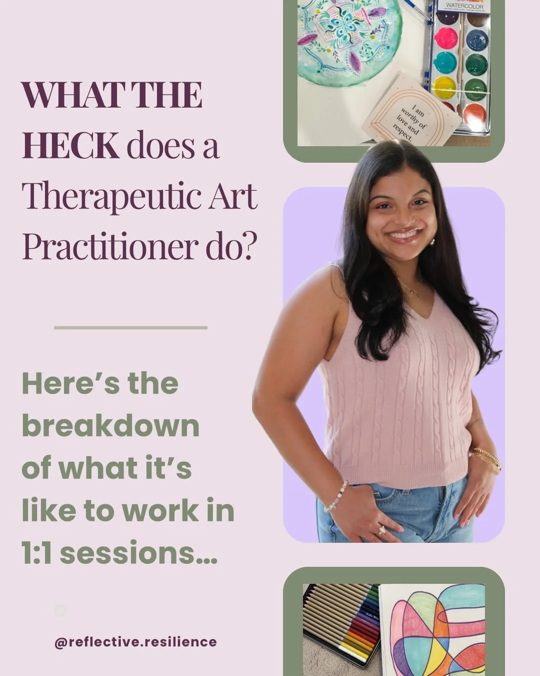 Curious about what exactly a Therapeutic Art Practitioner does? *Hint hint* It&rsquo;s not arts and crafts or telling you what your art means🙂&zwj;&harr;️
&bull;
As a creative coach it&rsquo;s my job to hold a safe, empathetic space for you to share